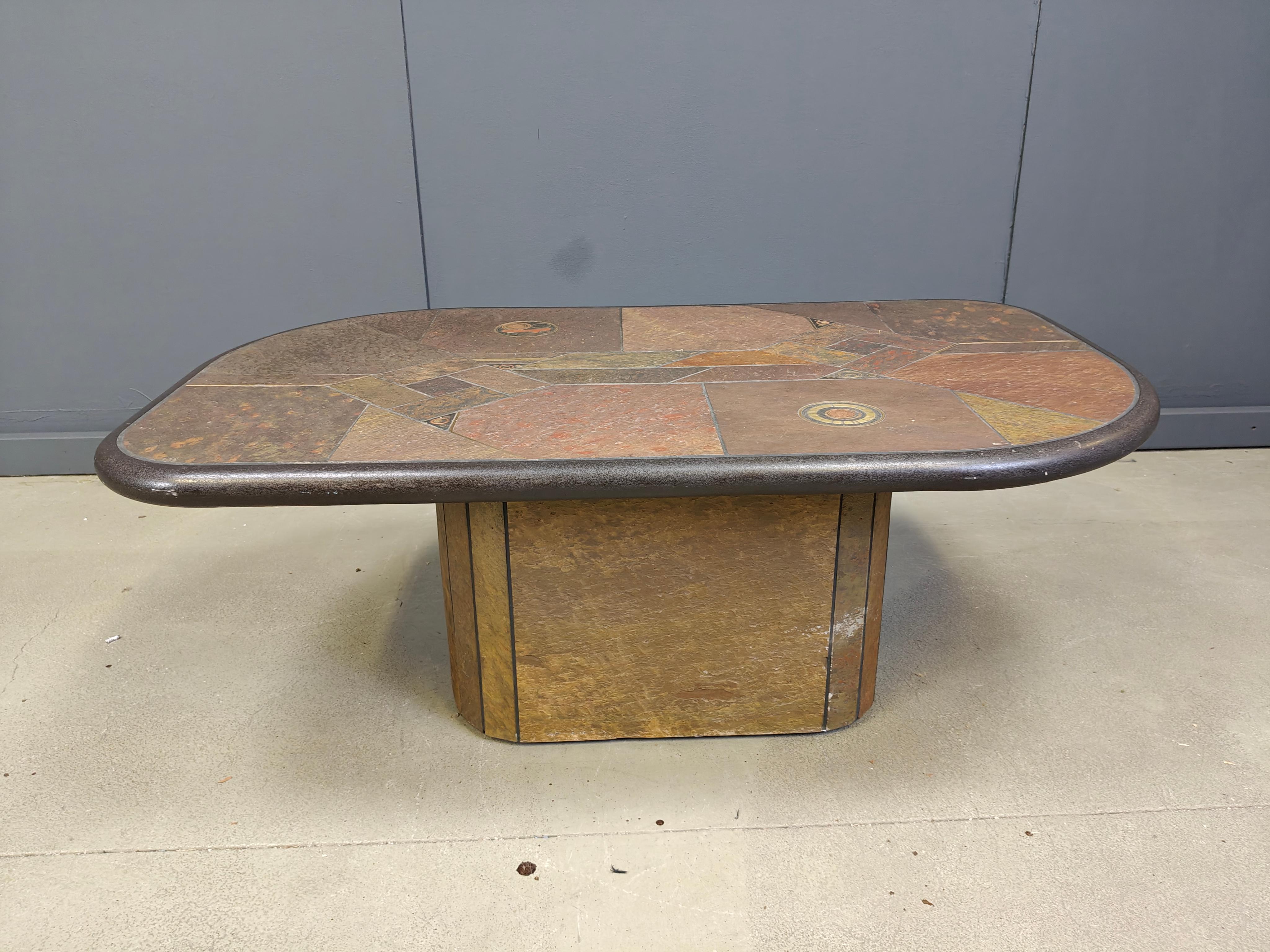 Mesa de centro atribuida a Paul Kingma, años 80 Brutalista en venta