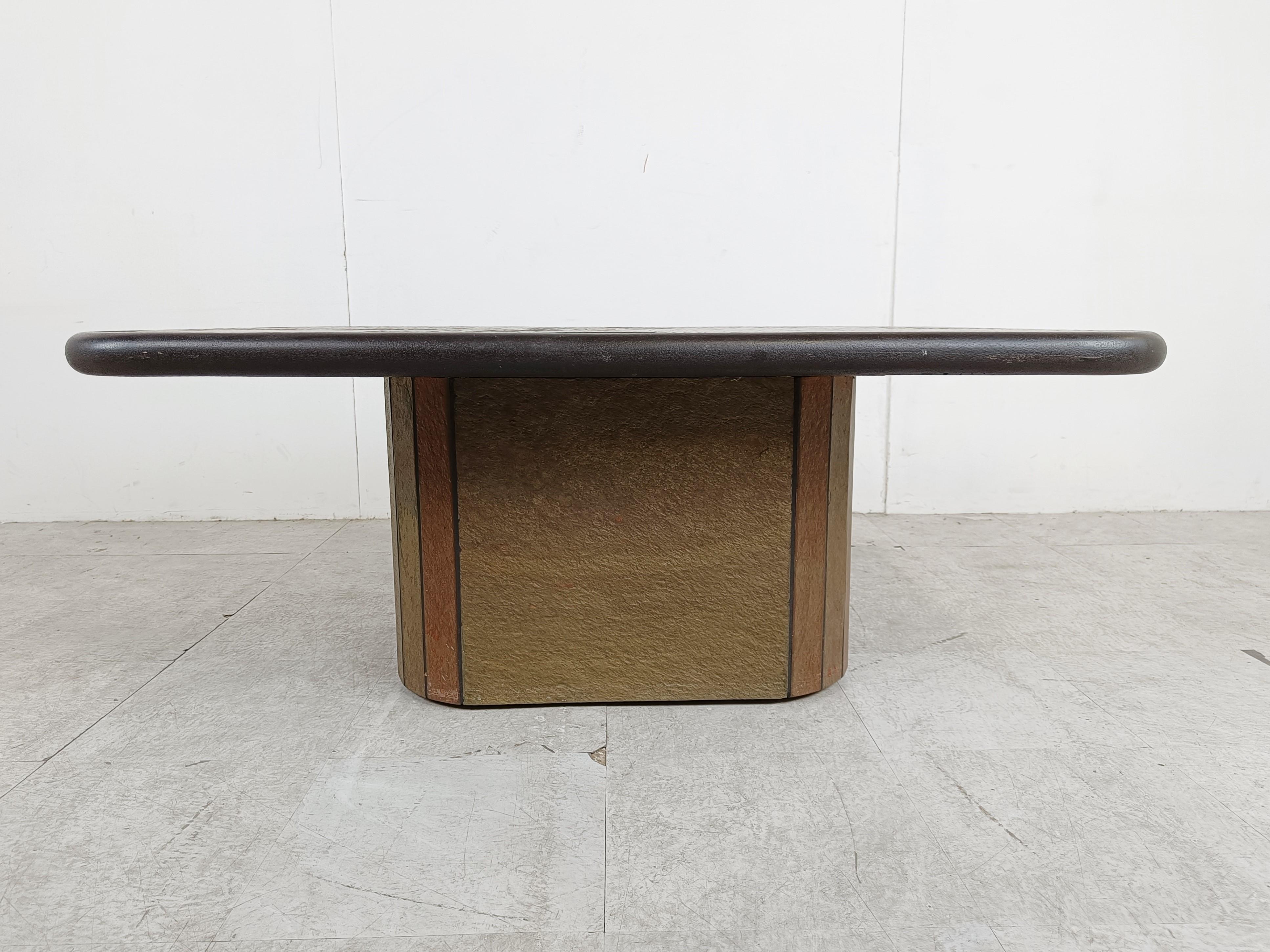 German Paul Kingma attributed coffee table, 1980s