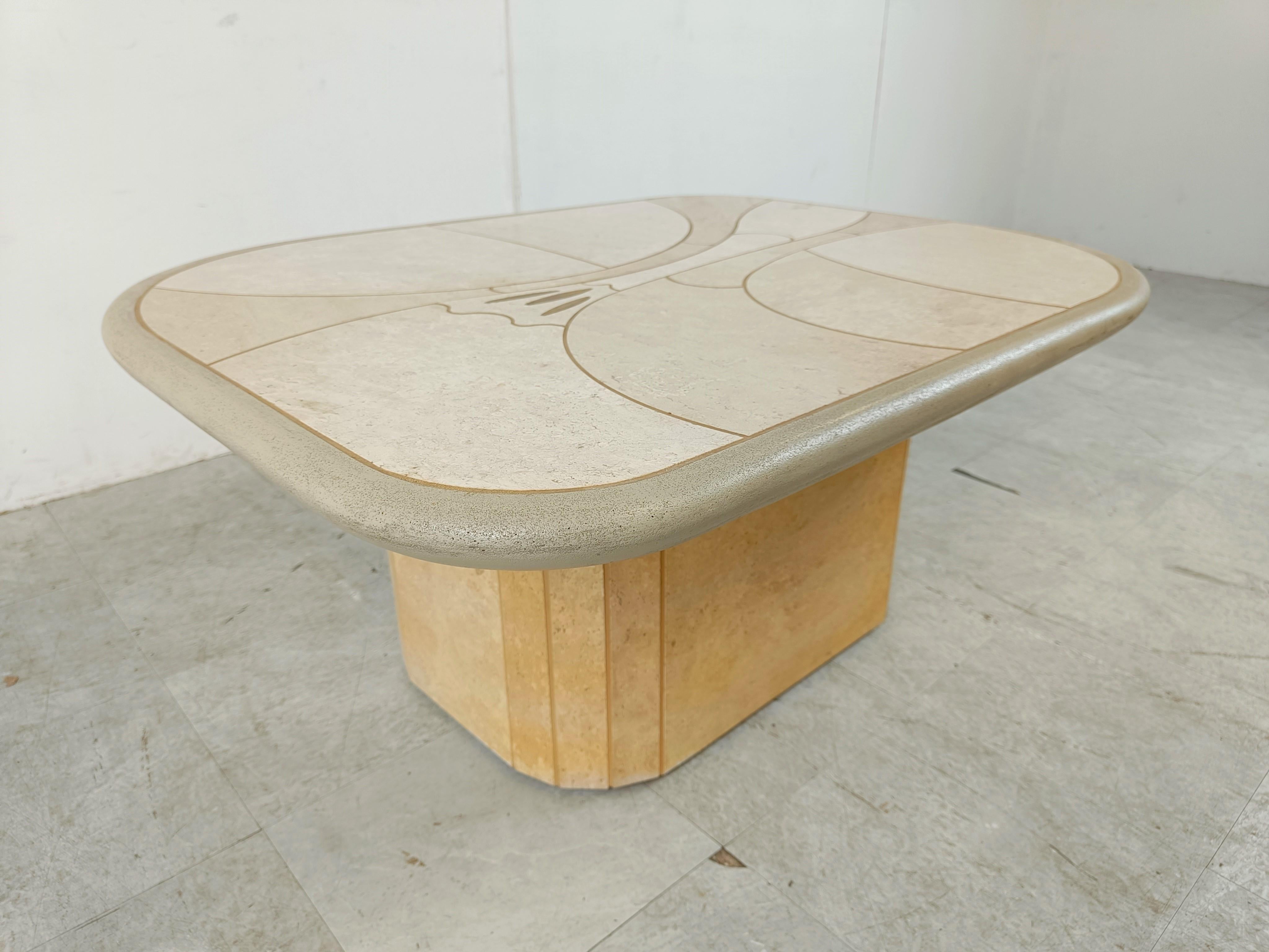 Stone Paul Kingma attributed coffee table, 1980s For Sale