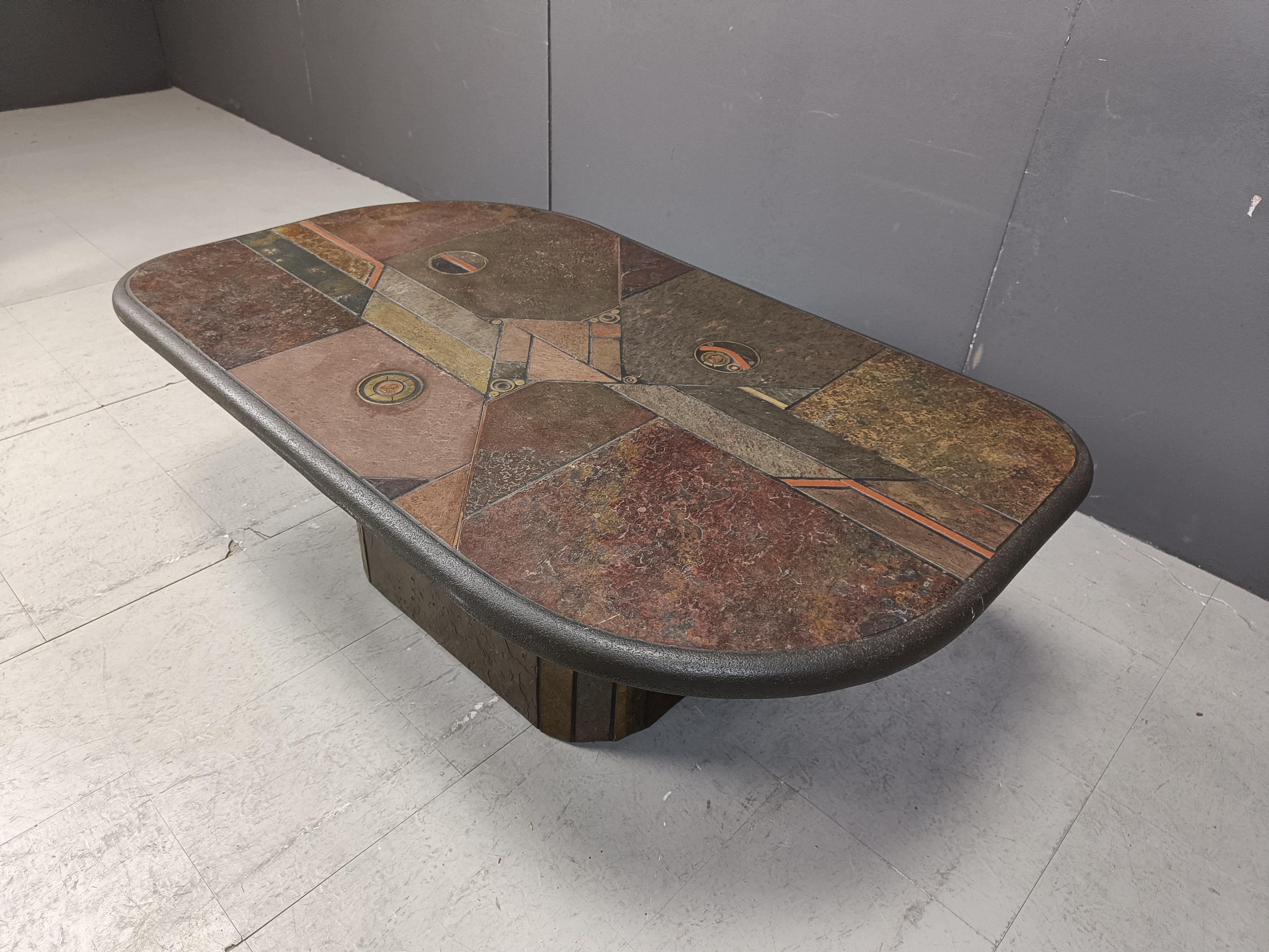 Copper Paul Kingma Attributed coffee table, 1980s For Sale