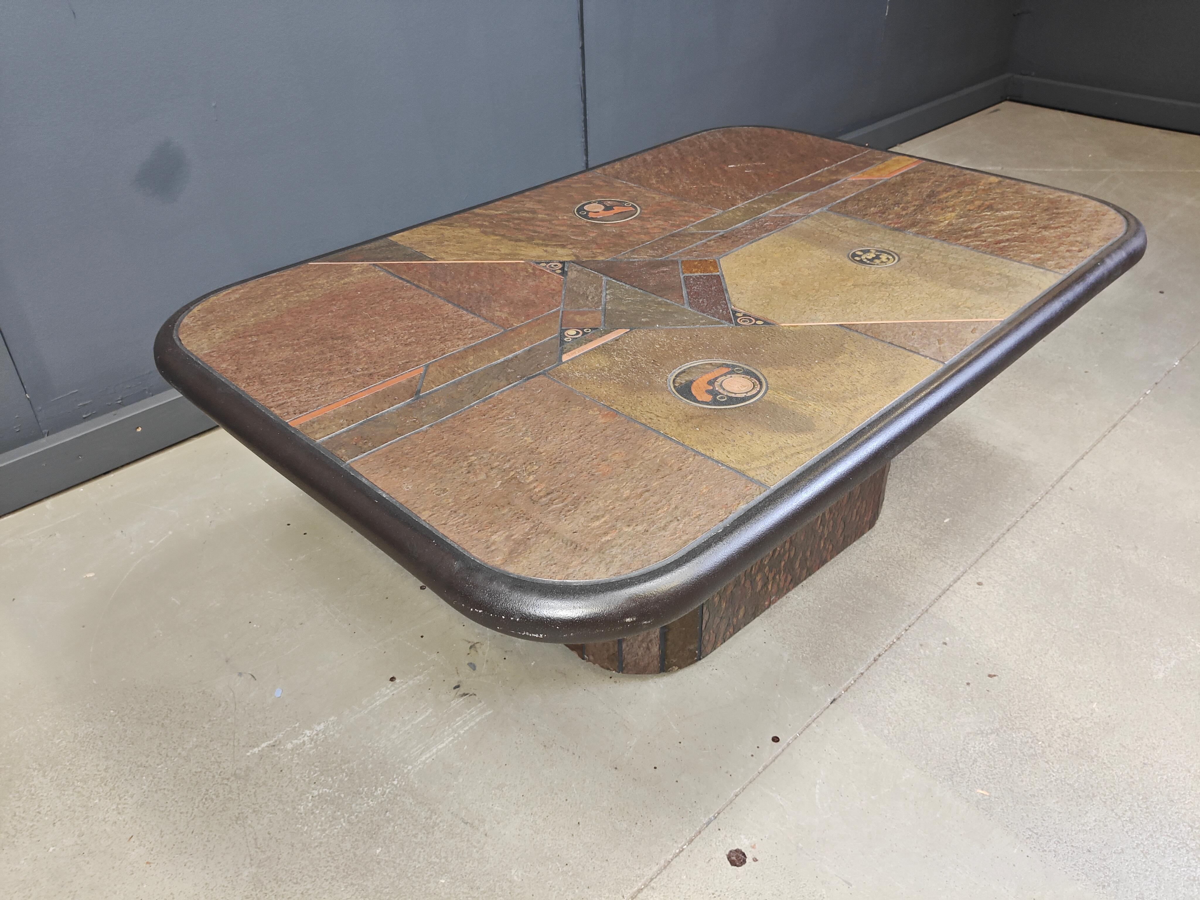 Mesa de centro atribuida a Paul Kingma, años 80 Piedra en venta