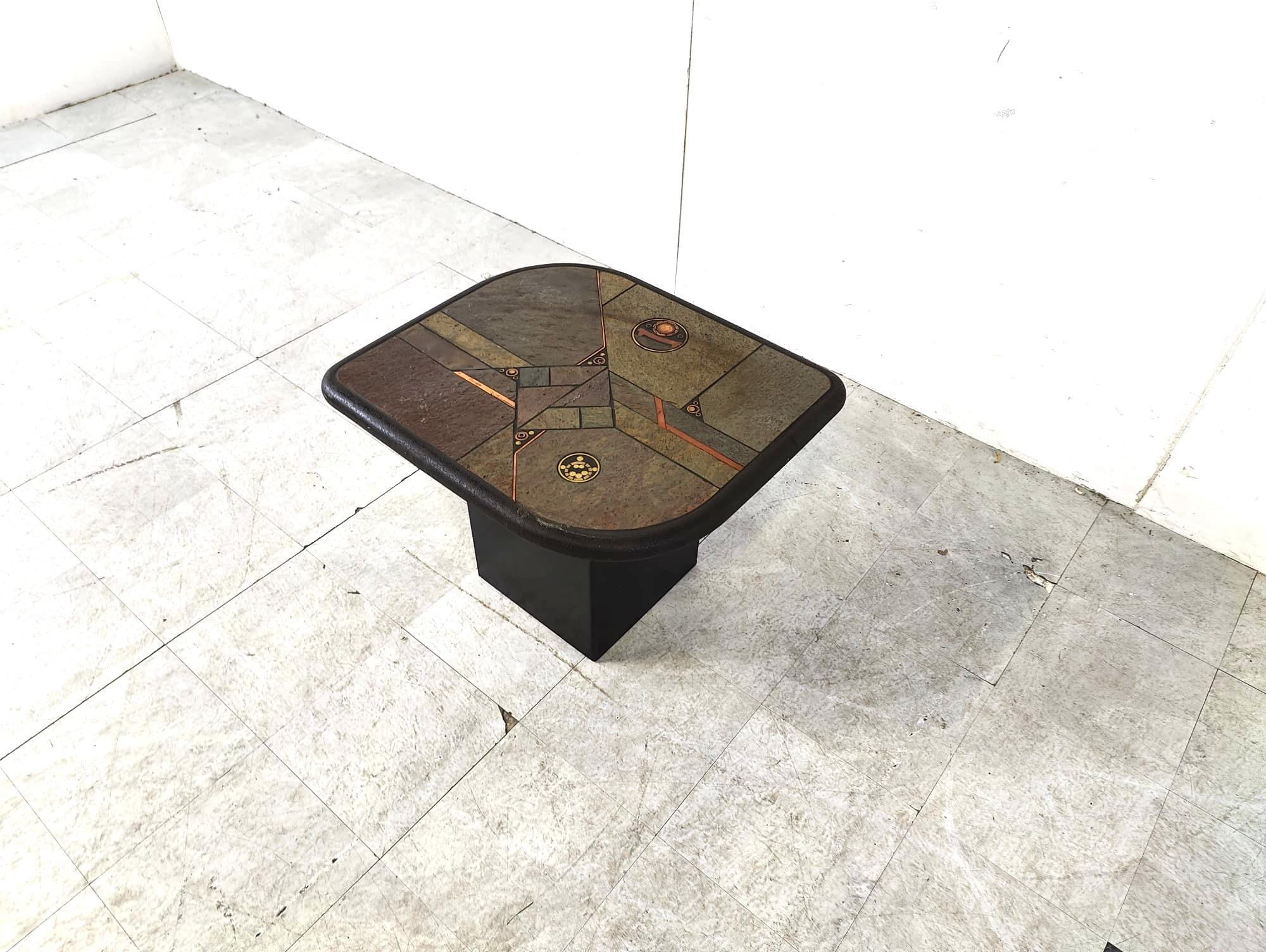 Brass Paul Kingma attributed side table, 1980s