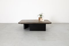 Paul Kingma Attributed Stone and Metal Mosaic Coffee Table with Gear Motif