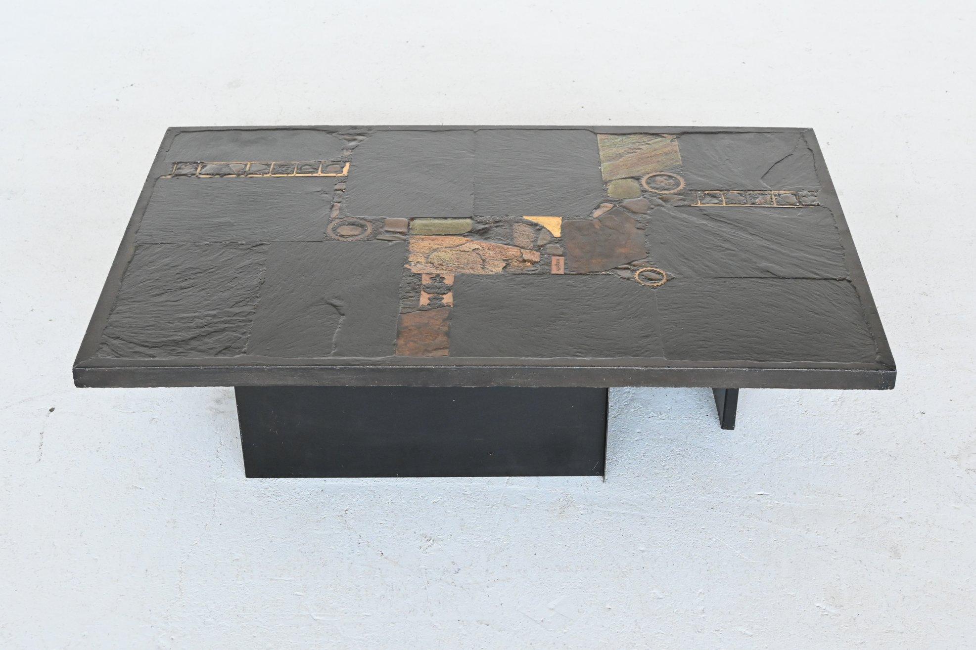 Paul Kingma black rectangular coffee table Netherlands 1980 4