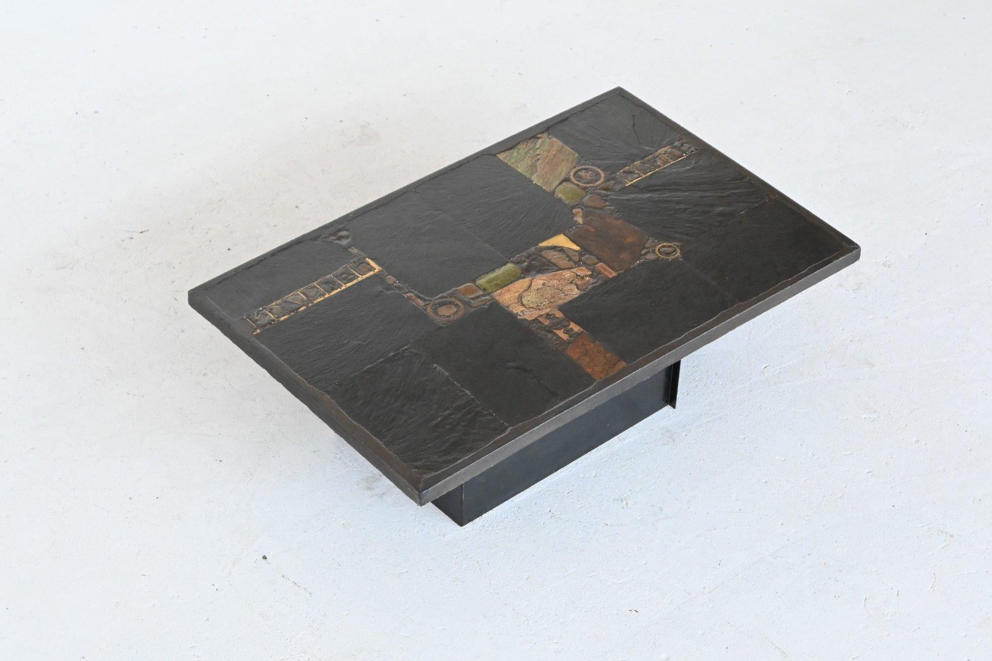 Paul Kingma black rectangular coffee table Netherlands 1980 5
