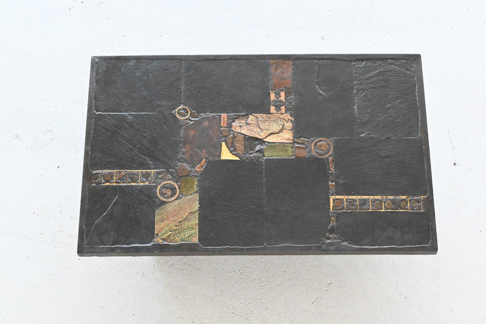 Paul Kingma black rectangular coffee table Netherlands 1980 6