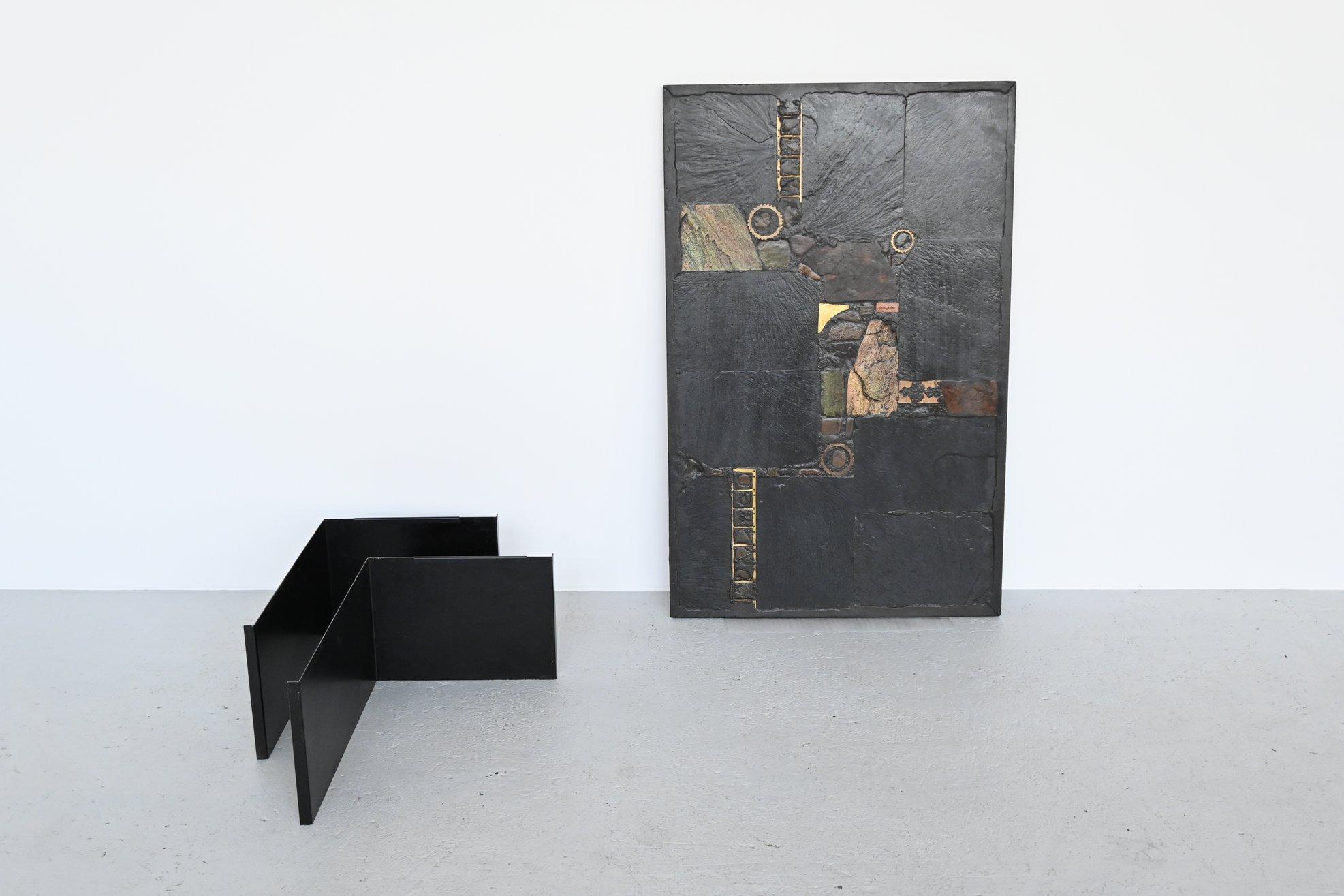 Paul Kingma black rectangular coffee table Netherlands 1980 7