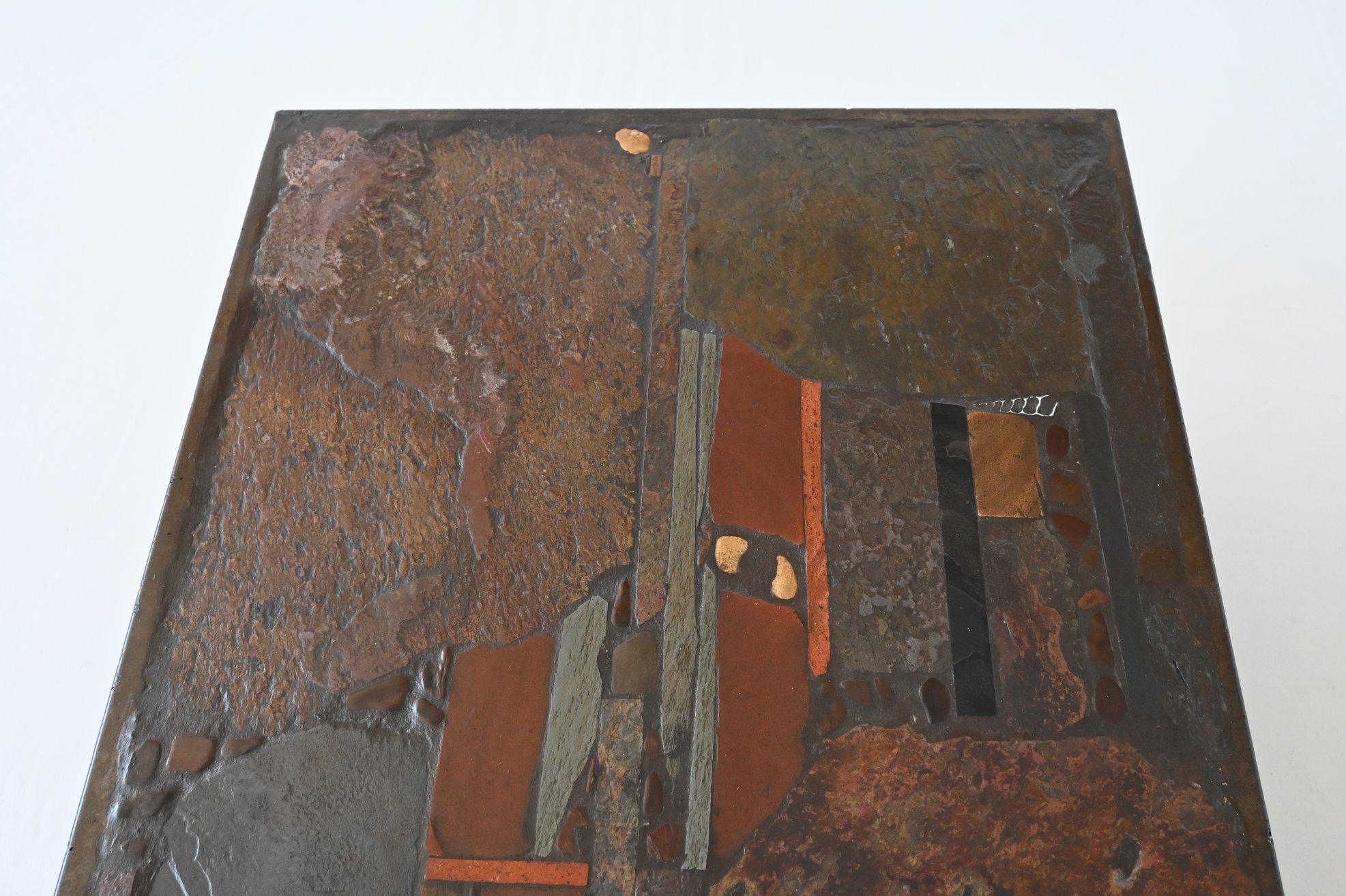 Paul Kingma brutalist rectangular coffee table artwork The Netherlands 1970 7