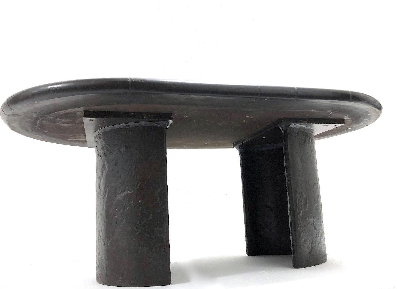 Paul Kingma Coffee Table, Signed, Slate with Brass Inlay, 1980s Dutch 7