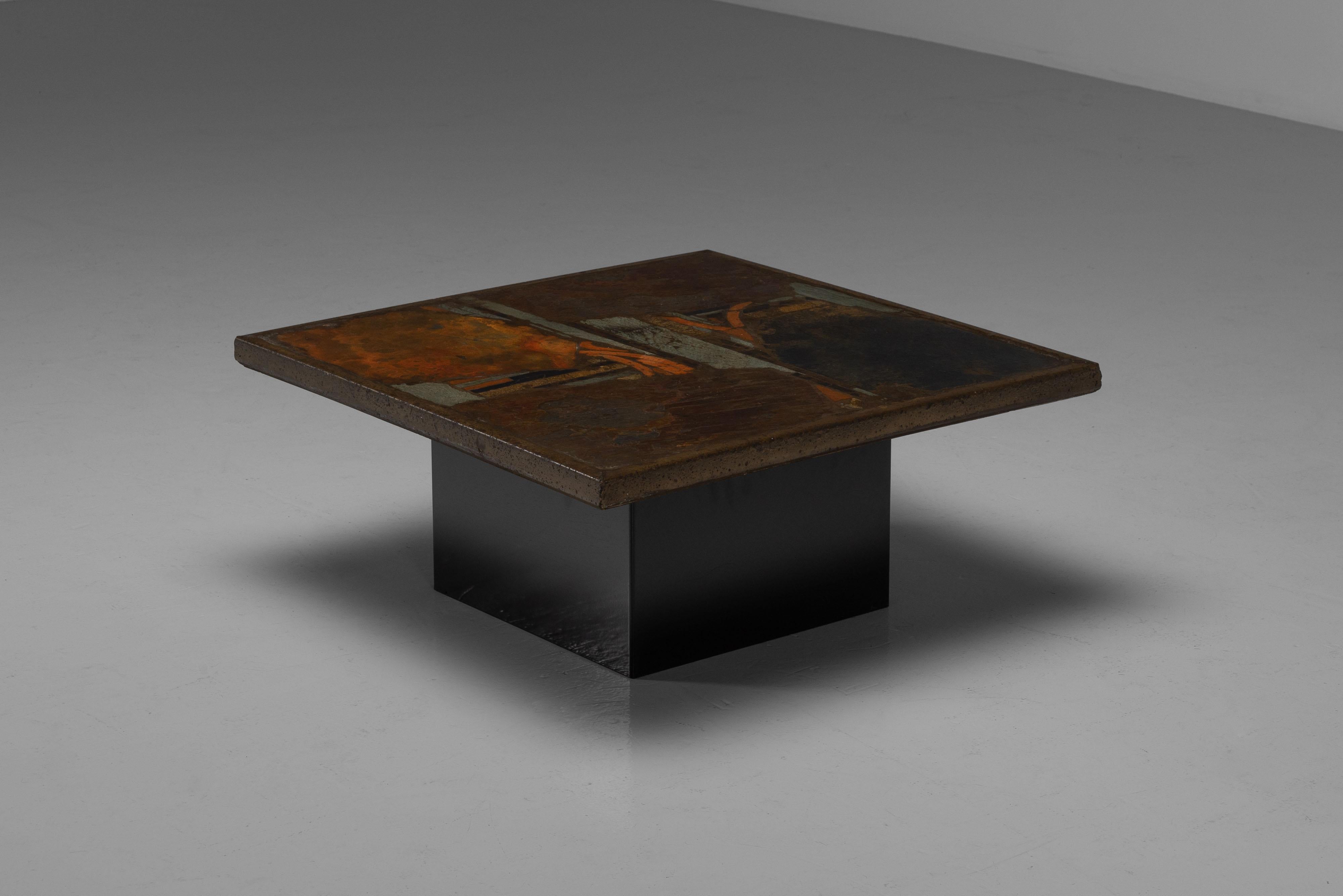 Mid-Century Modern Paul Kingma coffee table square The Netherlands 1980 small