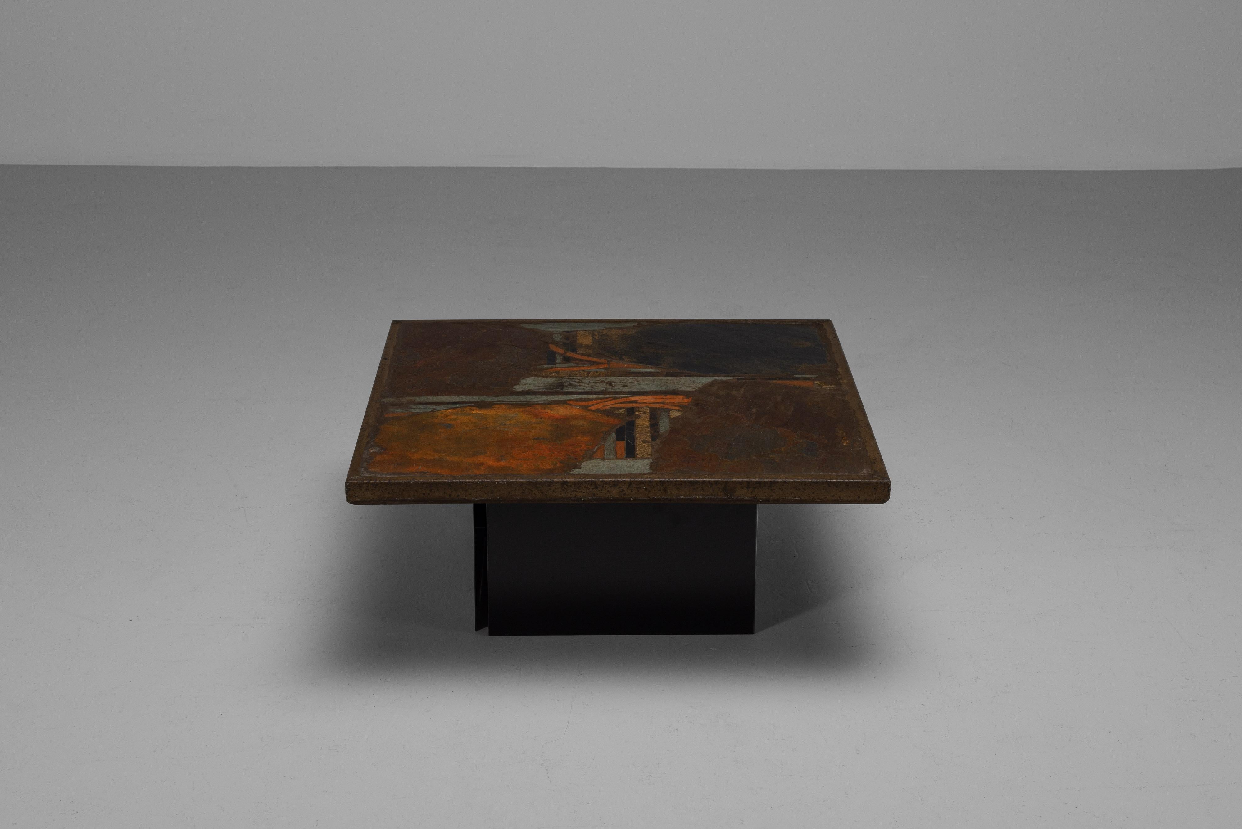 Paul Kingma coffee table square The Netherlands 1980 small In Good Condition In Roosendaal, Noord Brabant