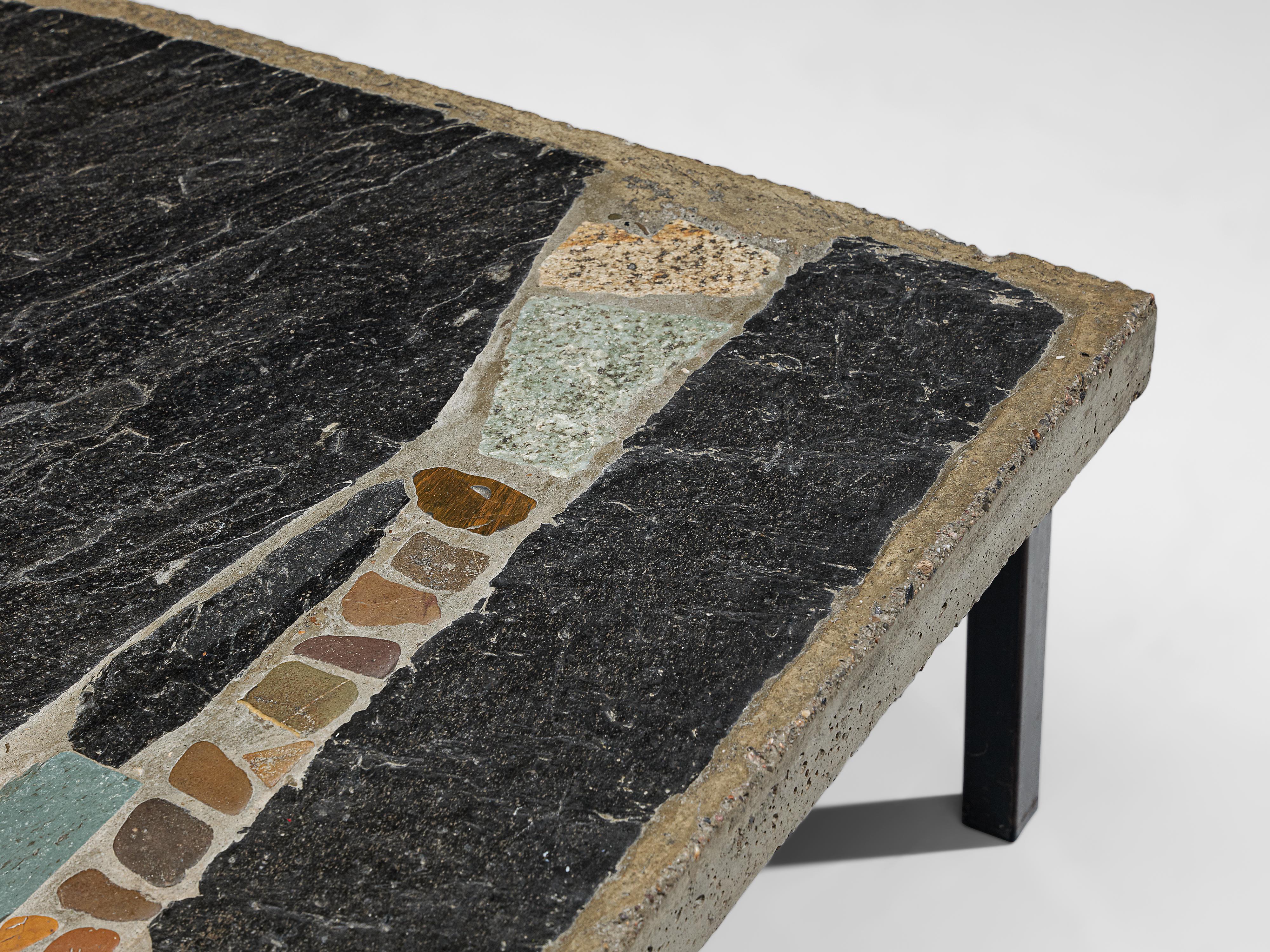 Paul Kingma Handcrafted Coffee Table in Slate and Ceramic 3