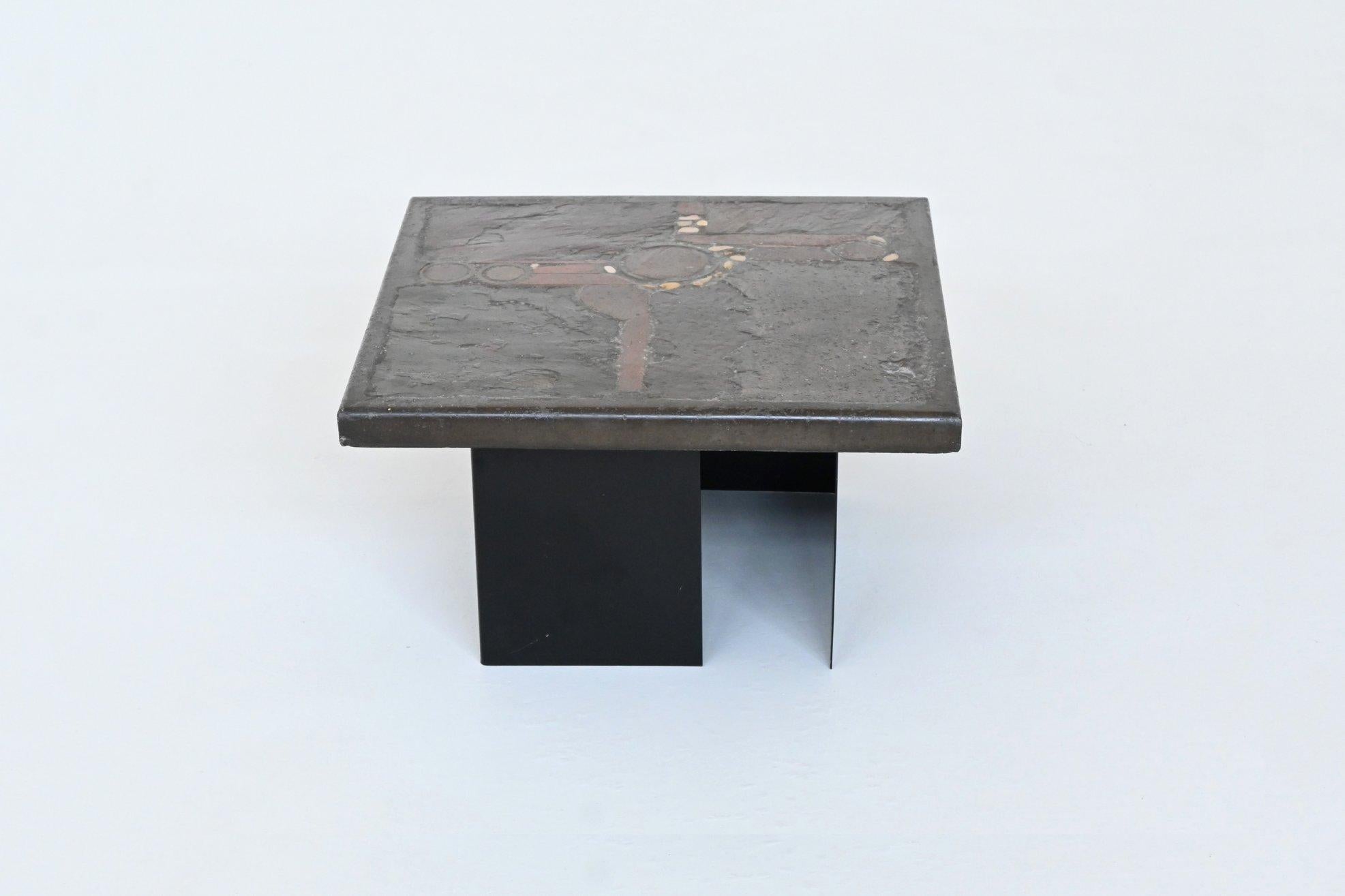 Mid-Century moderno Paul Kingma tavolino rettangolare opera d'arte Paesi Bassi 1984