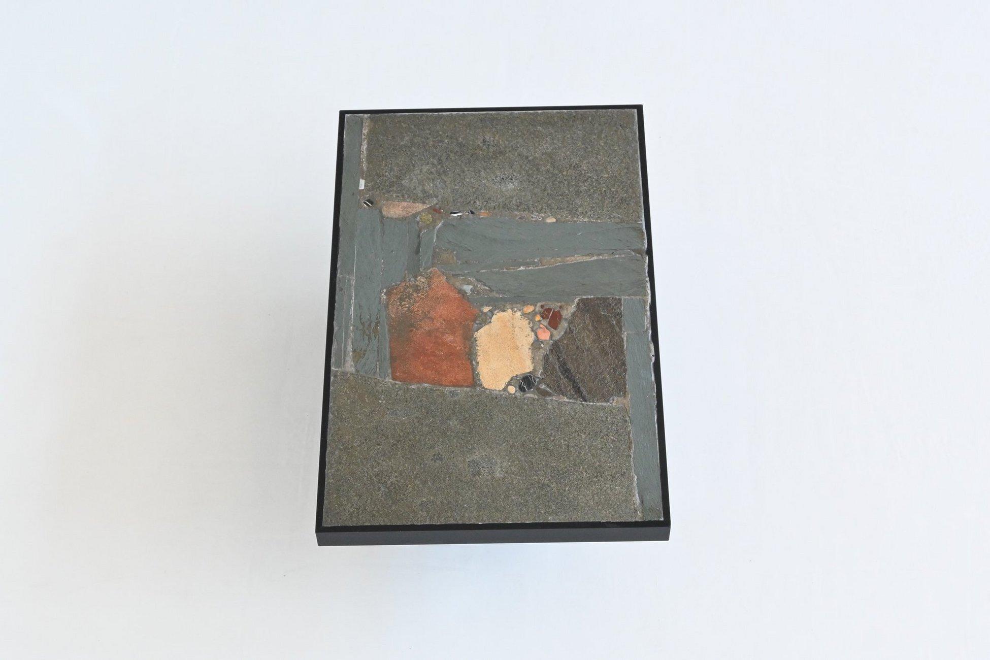 Paul Kingma rectangular shaped coffee table abstract artwork Netherlands 1970 10