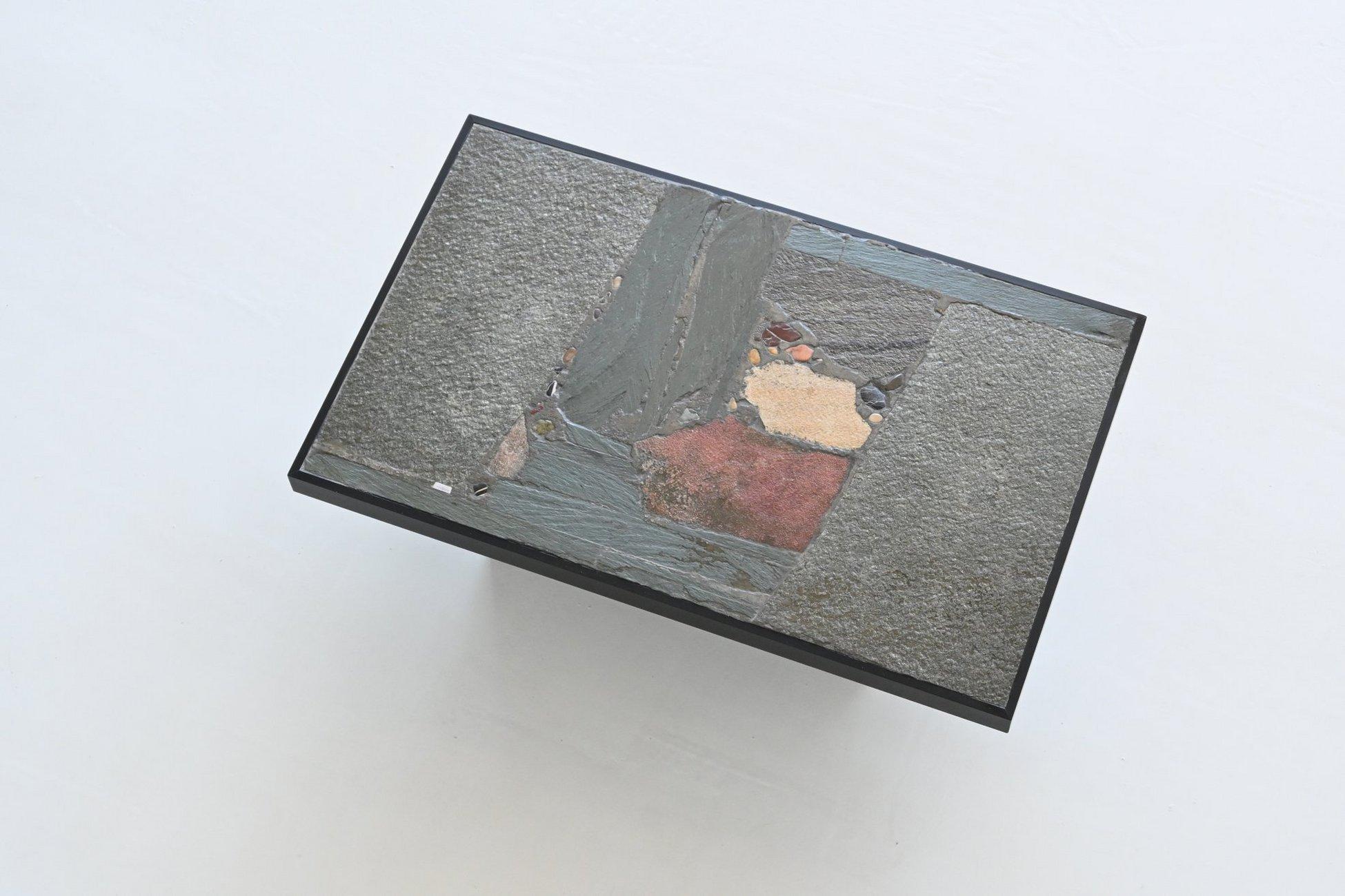 Paul Kingma rectangular shaped coffee table abstract artwork Netherlands 1970 11