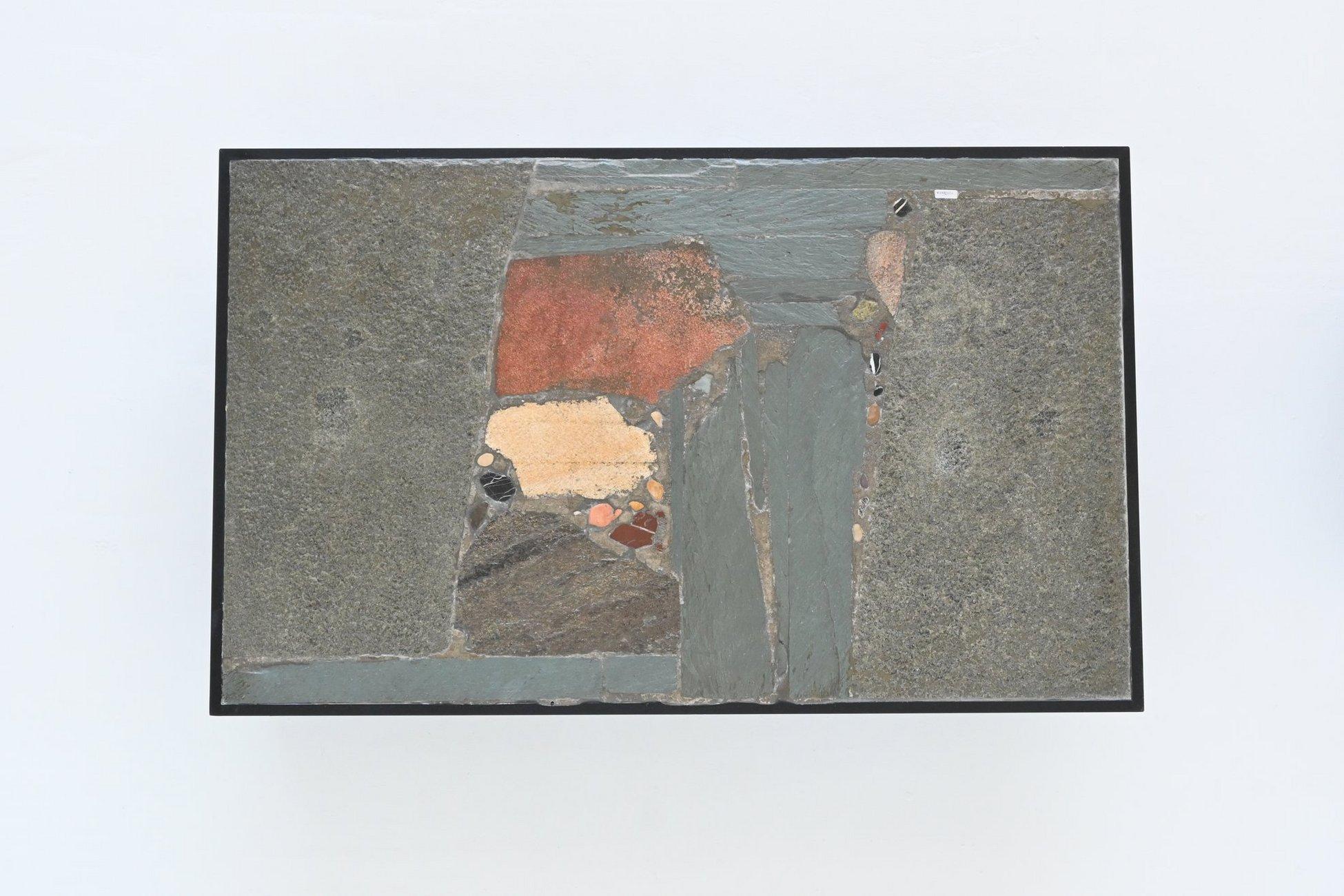 Paul Kingma rectangular shaped coffee table abstract artwork Netherlands 1970 12