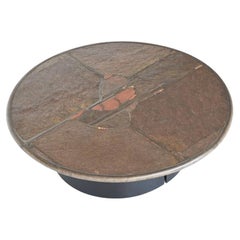 Paul Kingma round brown coffee table artwork The Netherlands 1993