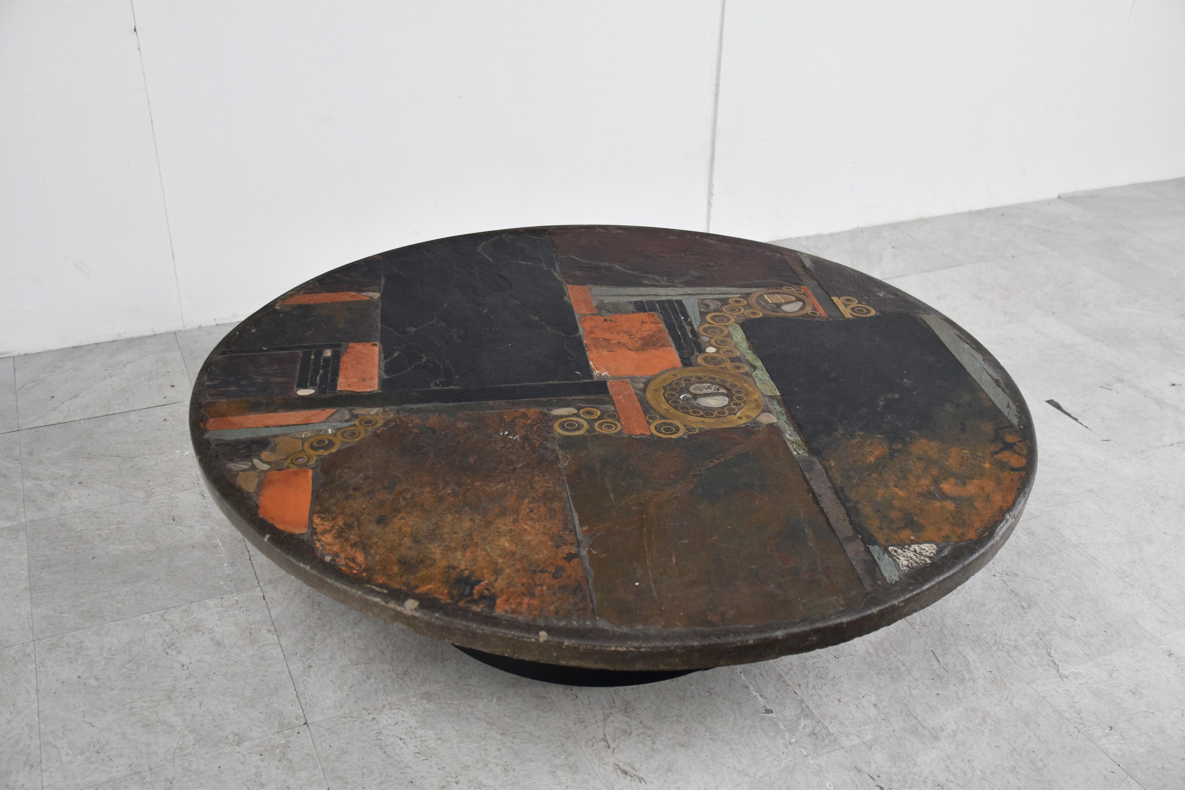 Dutch Paul Kingma Round Coffee Table, 1979