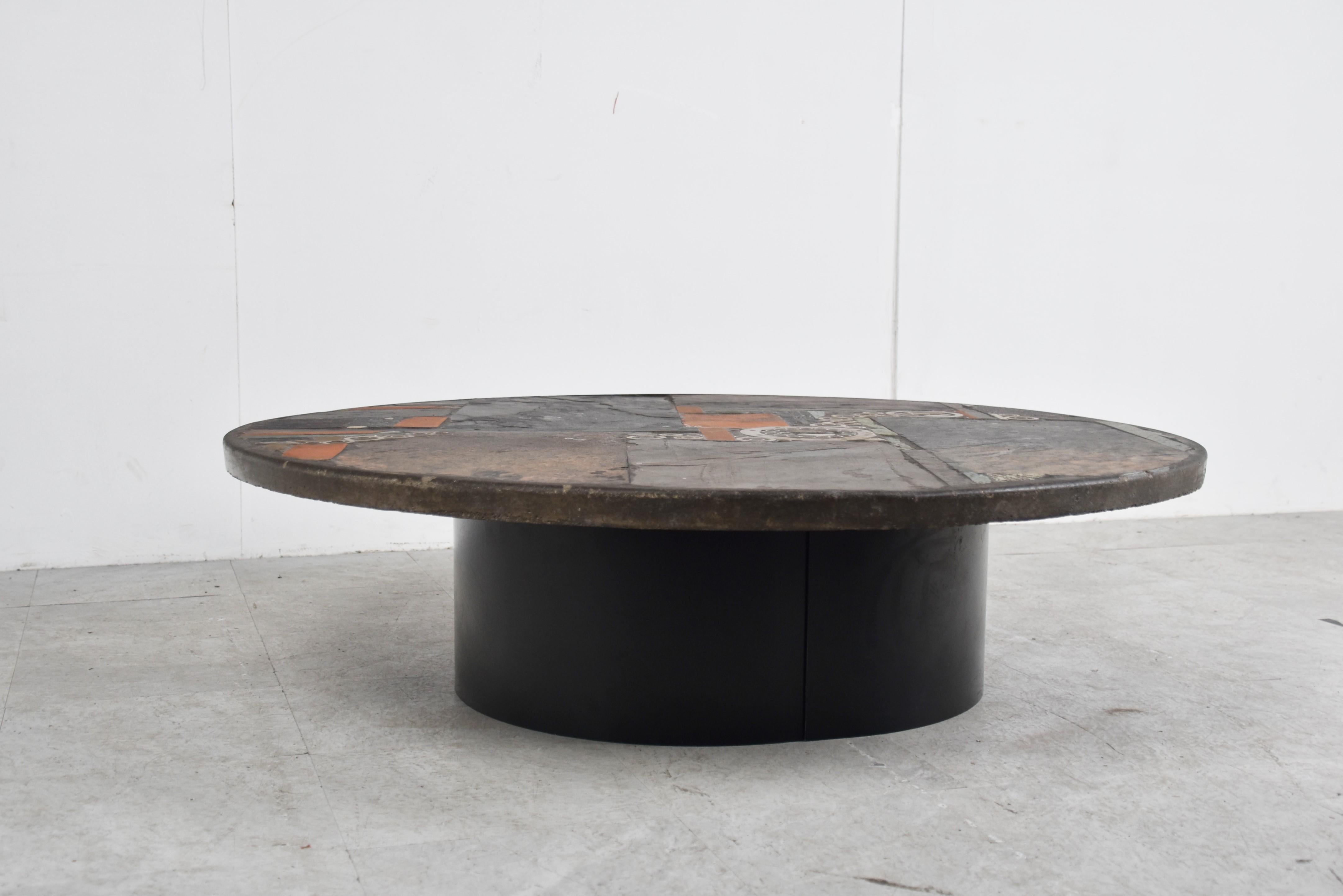 Paul Kingma Round Coffee Table, 1979 In Good Condition In HEVERLEE, BE