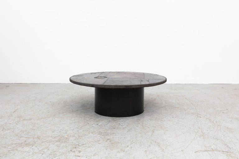 Mid-Century Modern Paul Kingma Round Stone Coffee Table