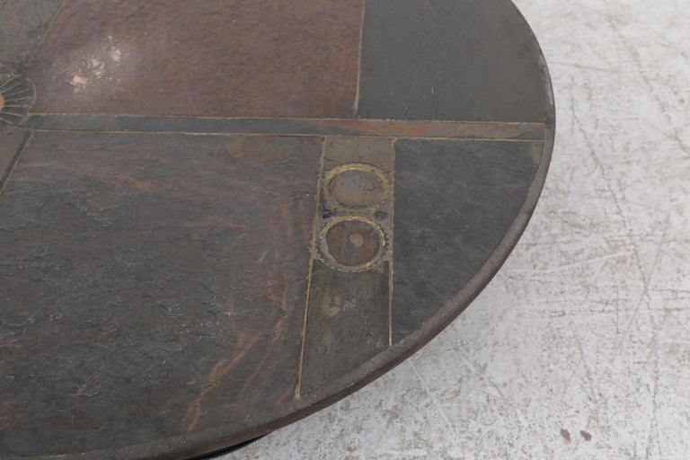 Paul Kingma Round Stone Coffee Table In Good Condition In Los Angeles, CA