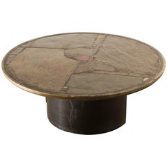 Paul Kingma Slate Stone Art Work Coffee Table Signed P. Kingma 
92