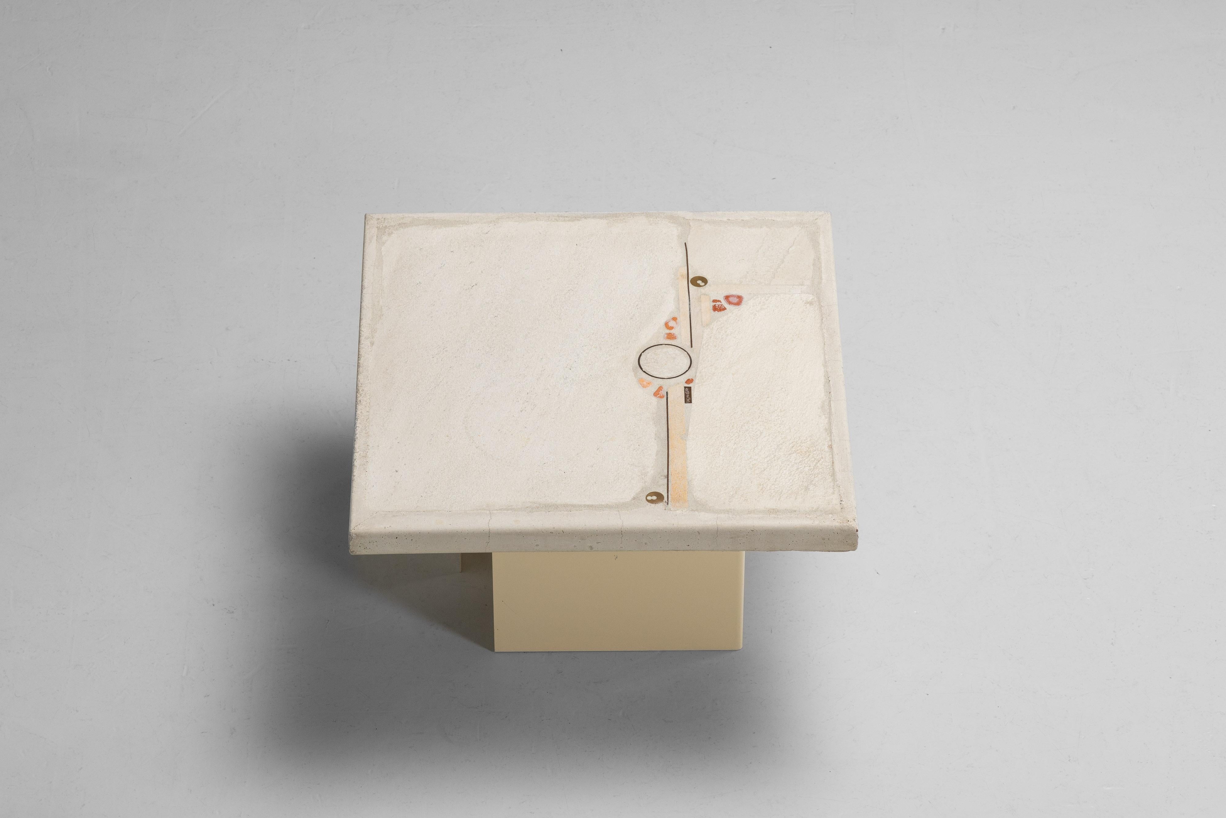 Paul Kingma sofa side table in white Netherlands 1986 6