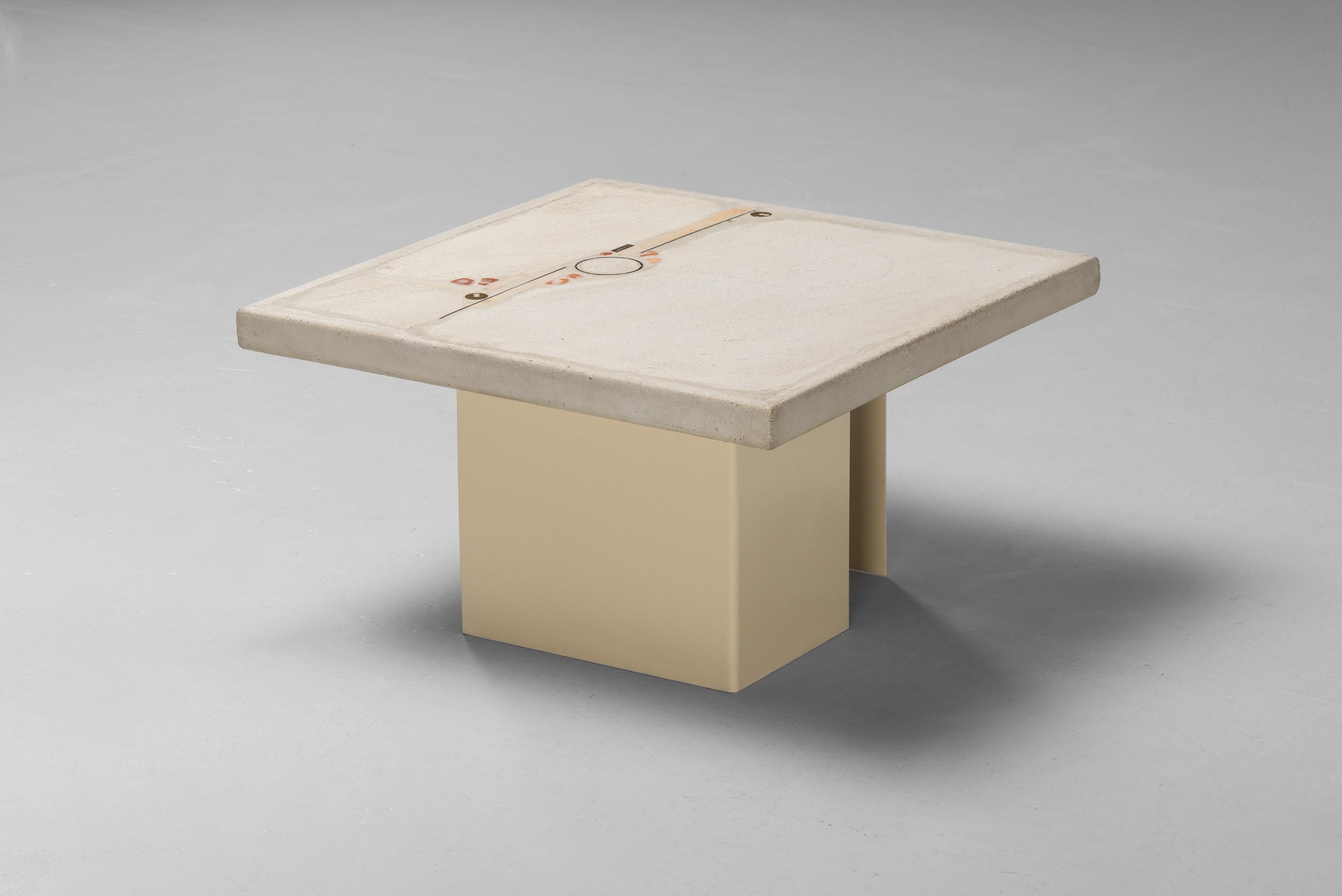 Paul Kingma sofa side table in white Netherlands 1986 7