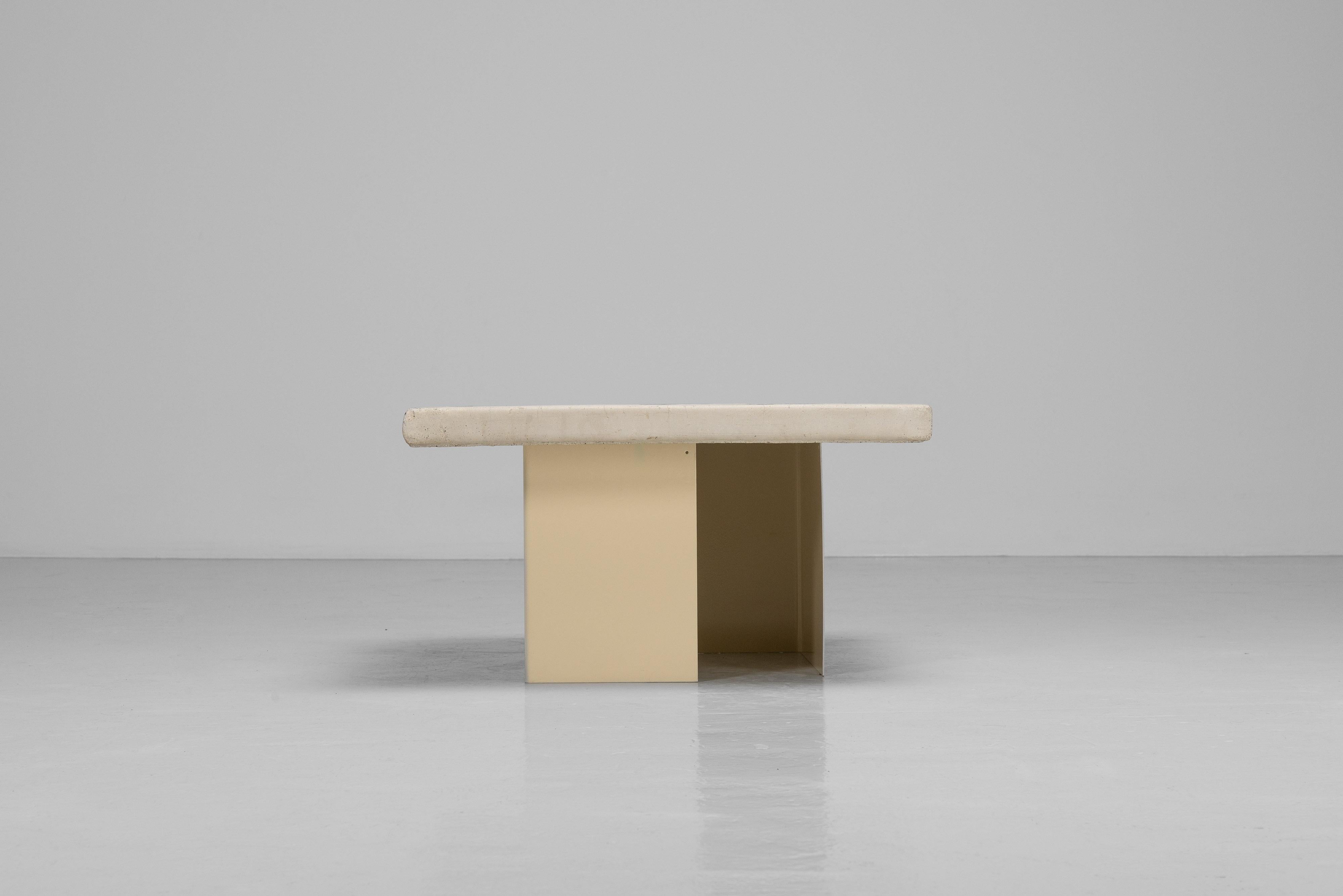 Paul Kingma sofa side table in white Netherlands 1986 9