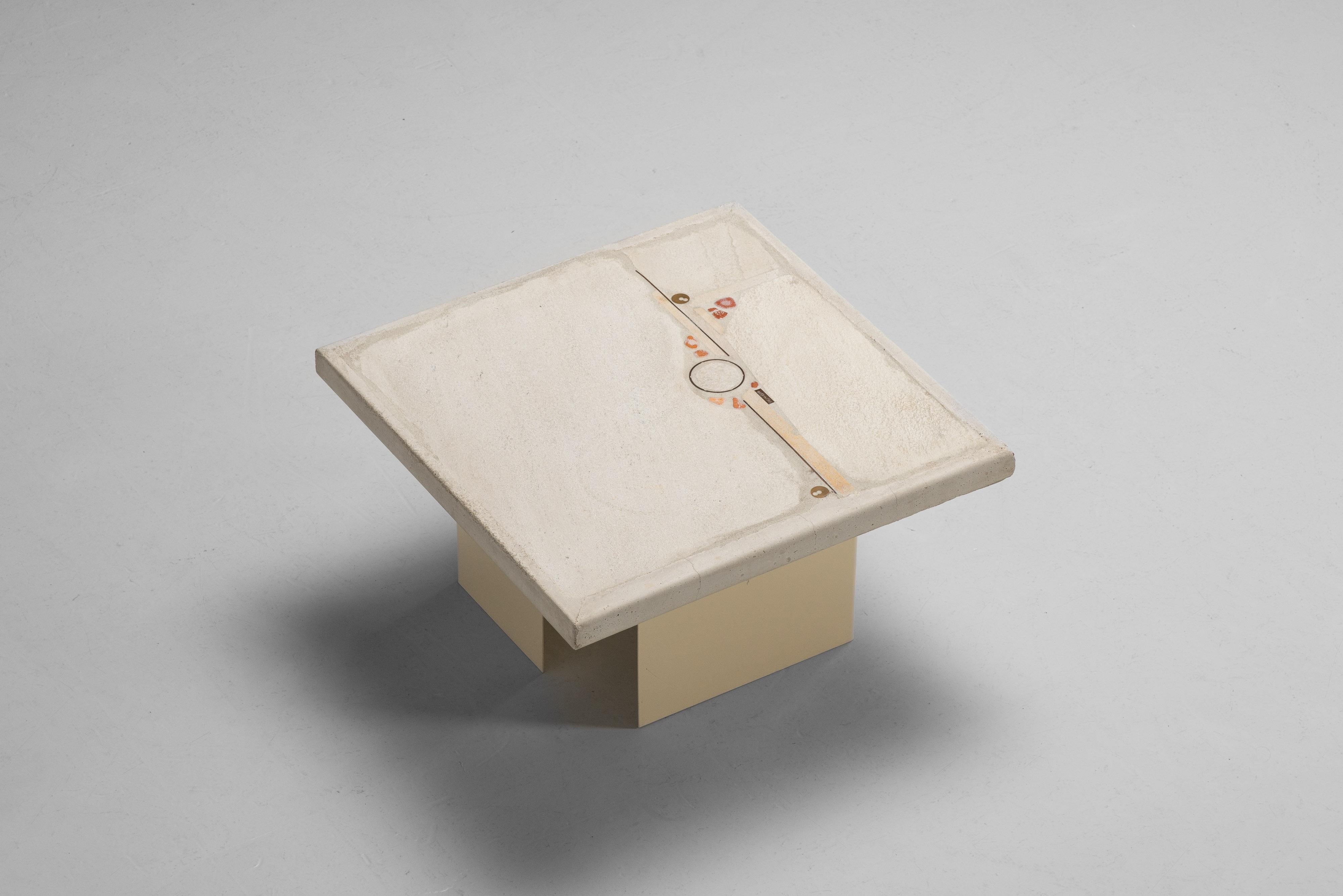 Post-Modern Paul Kingma sofa side table in white Netherlands 1986