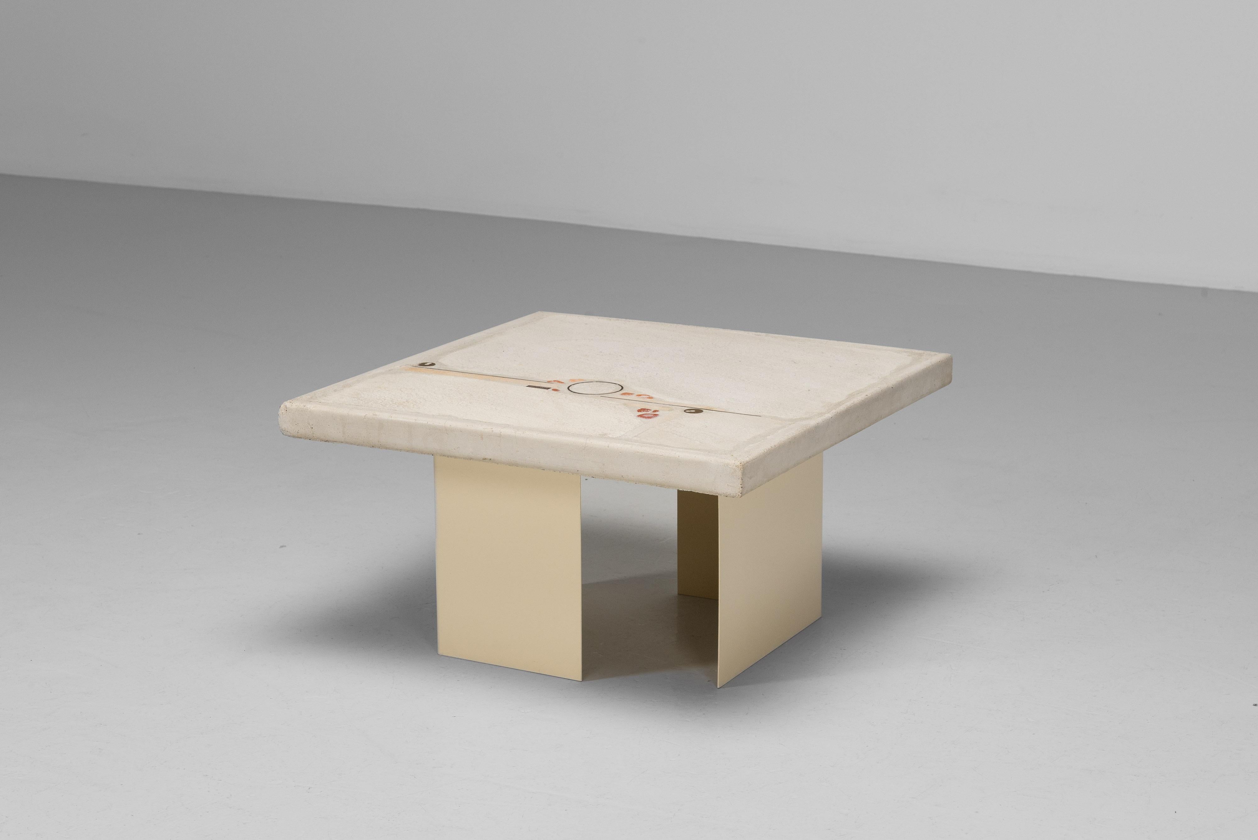 Paul Kingma sofa side table in white Netherlands 1986 In Good Condition In Roosendaal, Noord Brabant