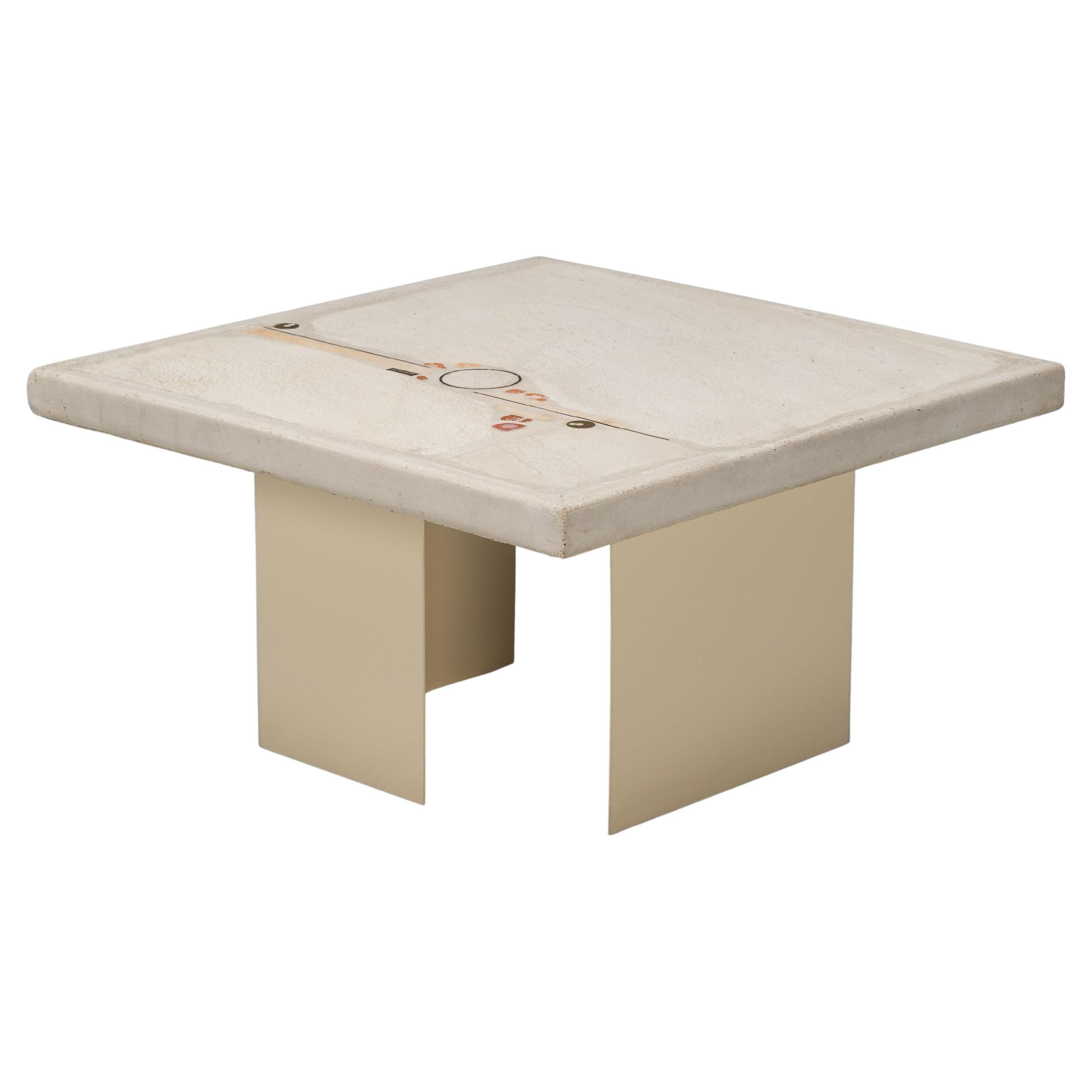 Paul Kingma sofa side table in white Netherlands 1986