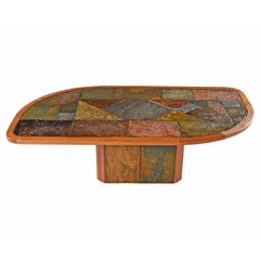 Paul Kingma Style Brutalist Pedestal Coffee Table by Slate Craft Ltd. S. Africa