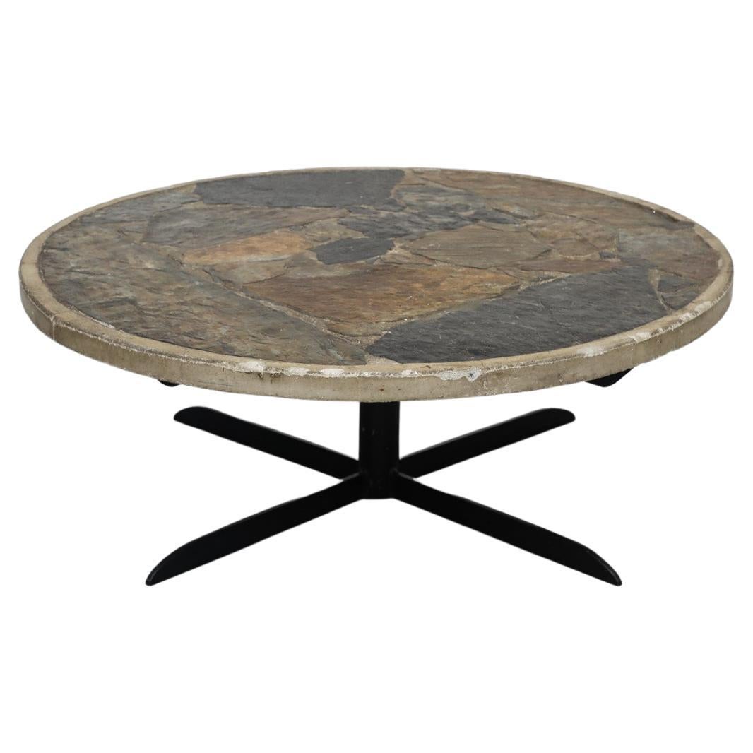 Paul Kingma Style Round Stone Coffee Table