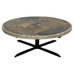 Paul Kingma Style Round Stone Coffee Table