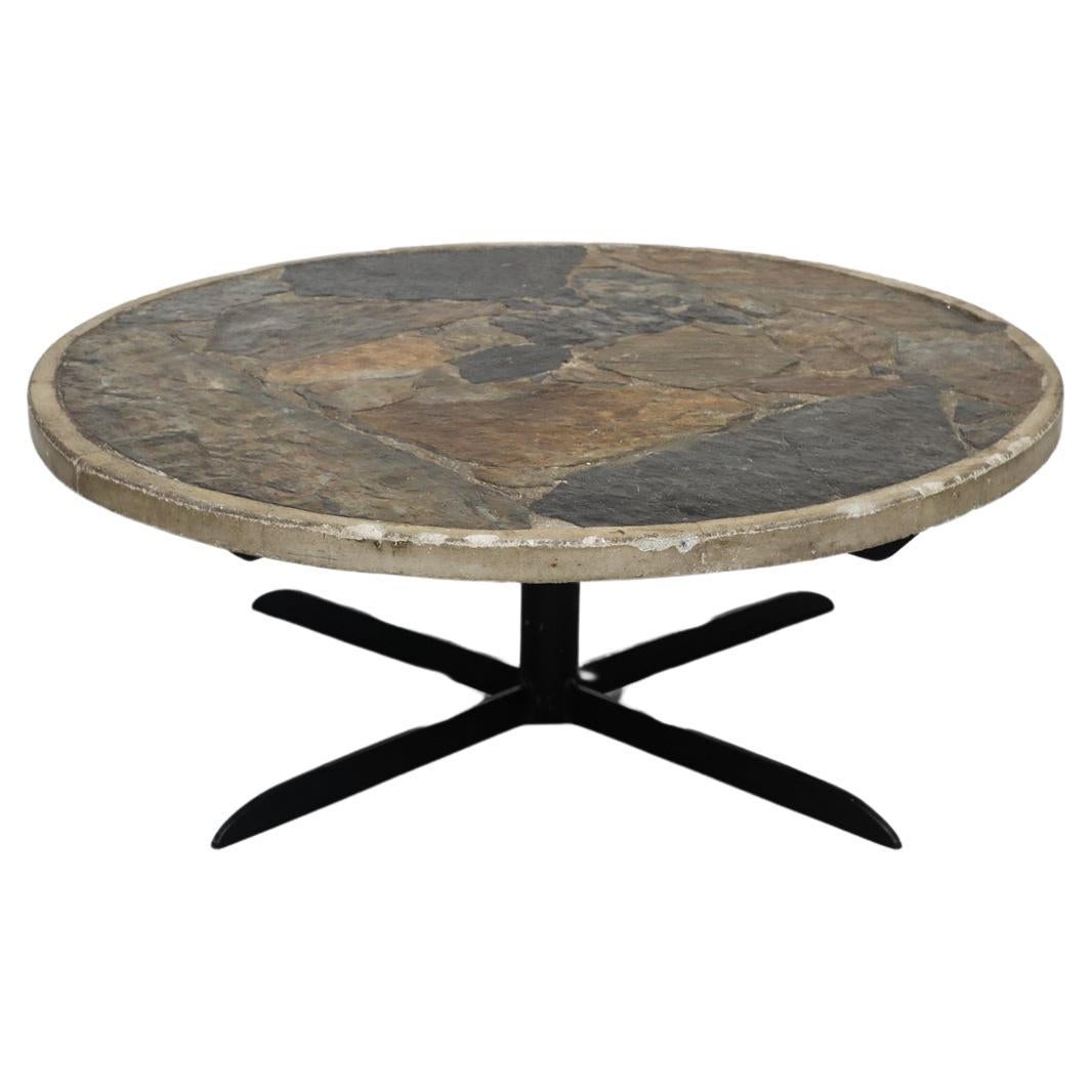 Paul Kingma Style Round Stone Coffee Table