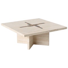 Paul Kingma travertin coffee table The Netherlands 1980