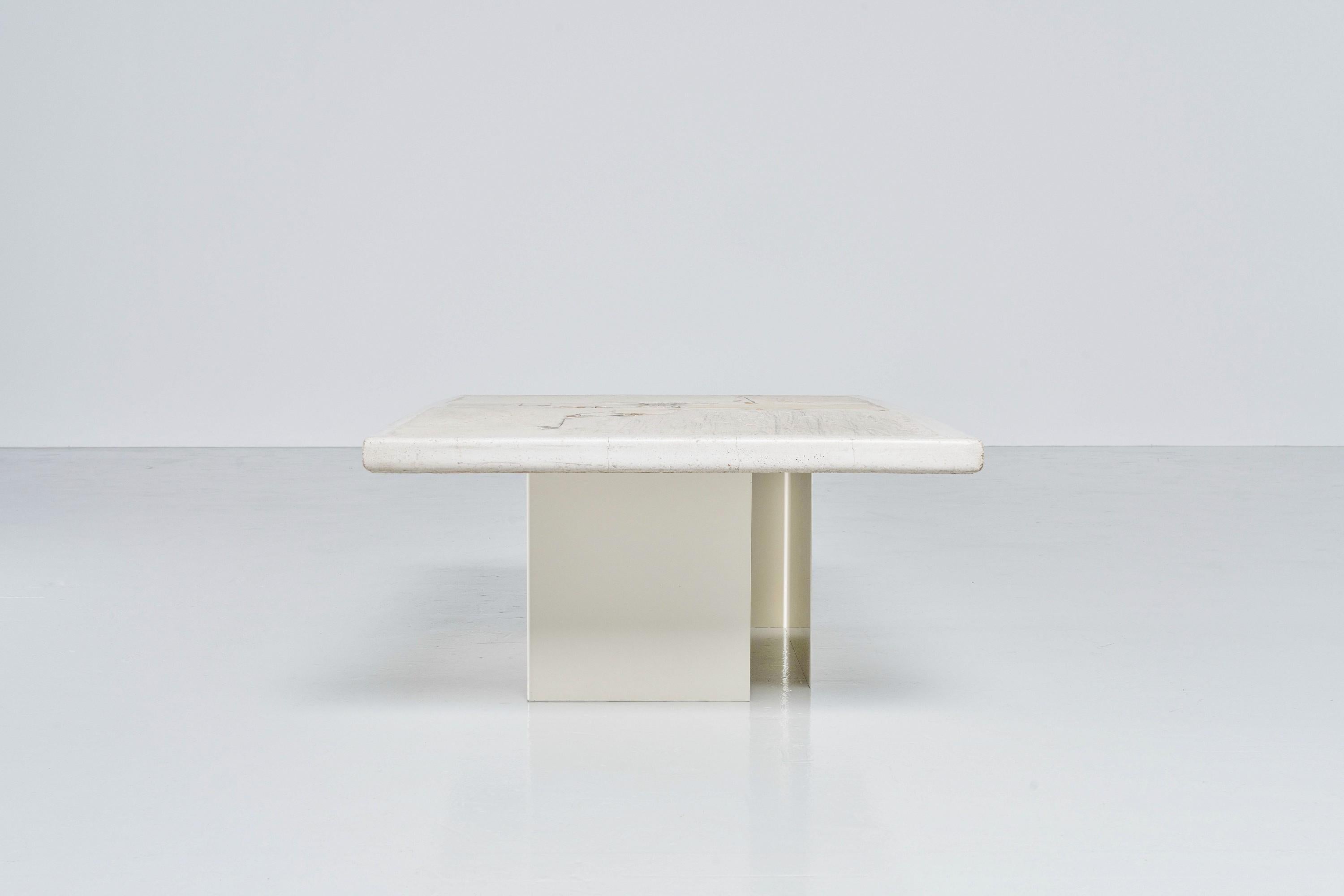 Mid-Century Modern Paul Kingma White Rectangular Coffee Table Holland 1979