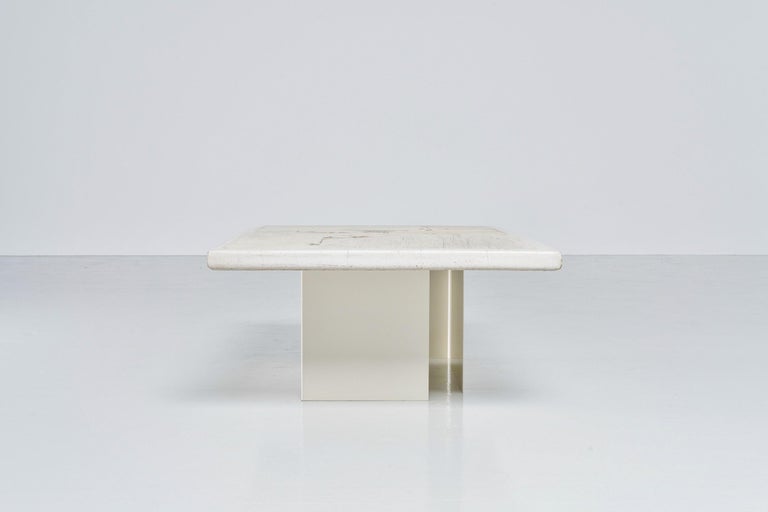 Mid-Century Modern Paul Kingma White Rectangular Coffee Table Holland 1979 For Sale