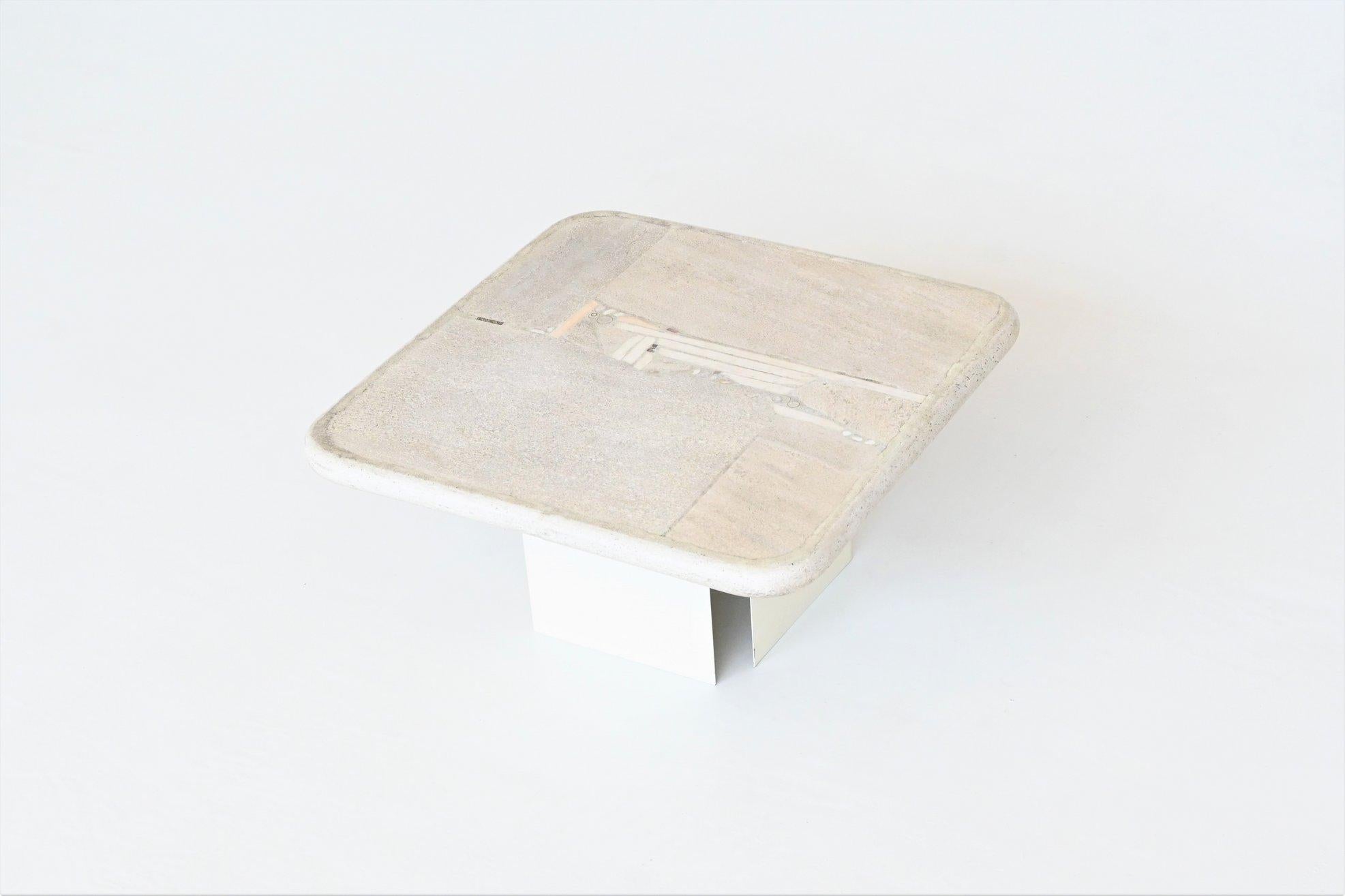 Dutch Paul Kingma white square coffee table The Netherlands 1988