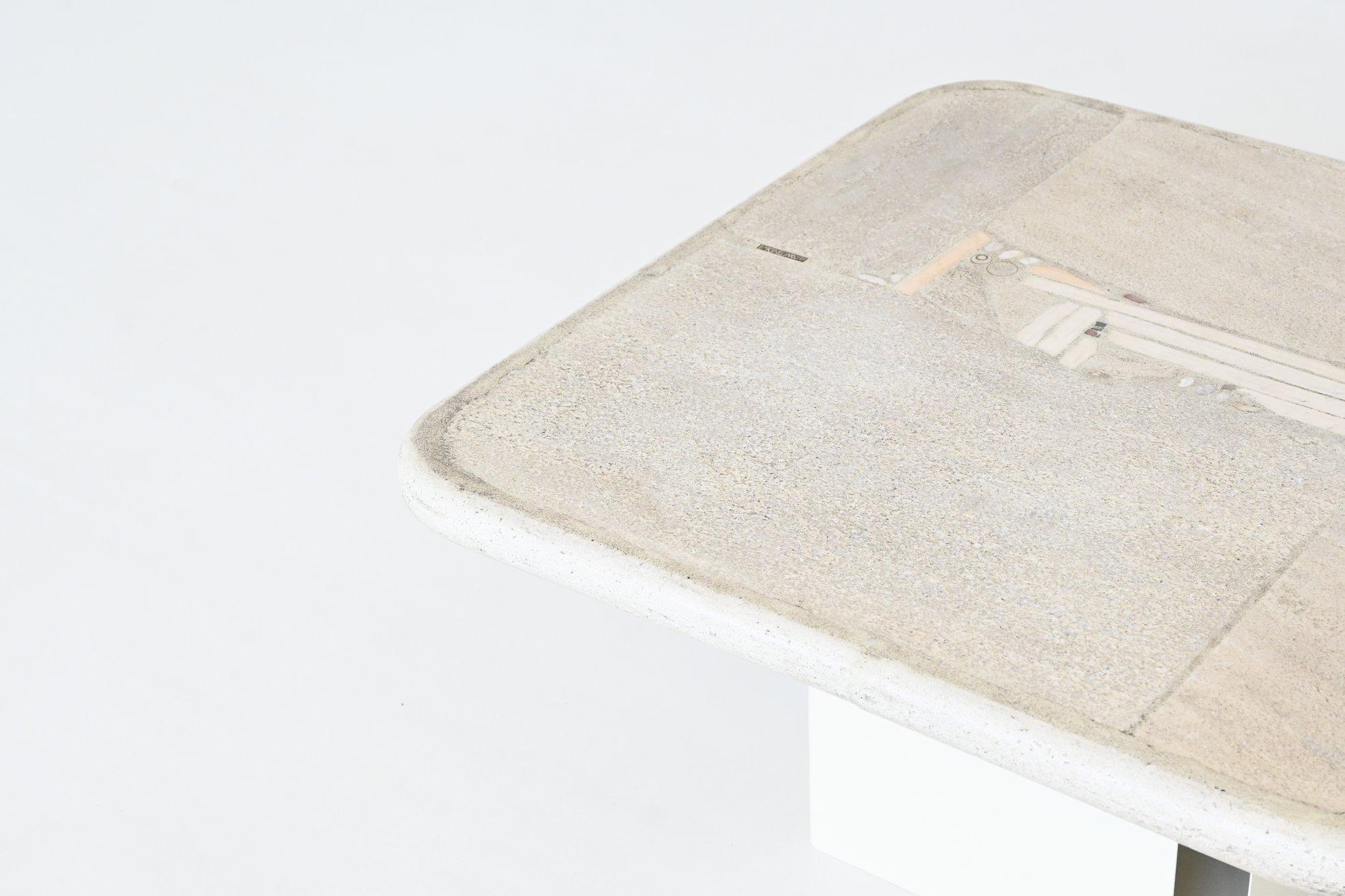 Paul Kingma white square coffee table The Netherlands 1988 In Good Condition In Etten-Leur, NL