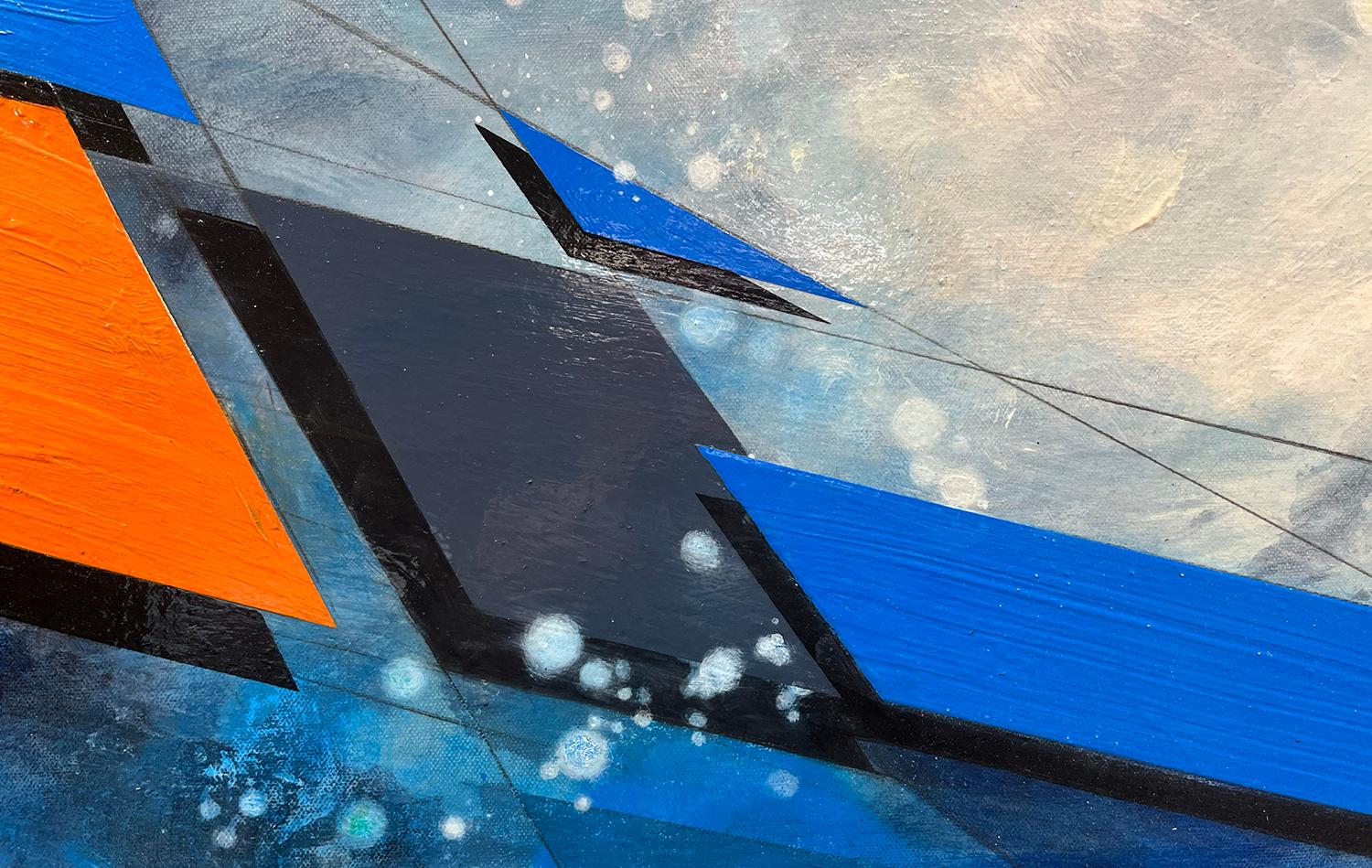 Paesaggio astratto #245, Pittura astratta - Landscape Painting Blu di Paul Kirley