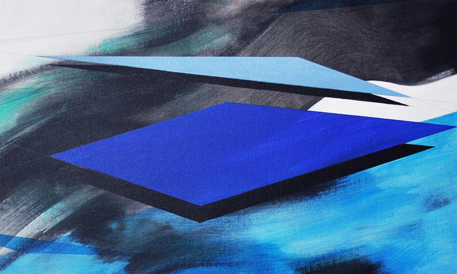 Paesaggio astratto #79, Pittura astratta - Abstract Painting Blu di Paul Kirley