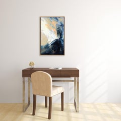 My Blue Corner - Textural Framed Abstract Painting