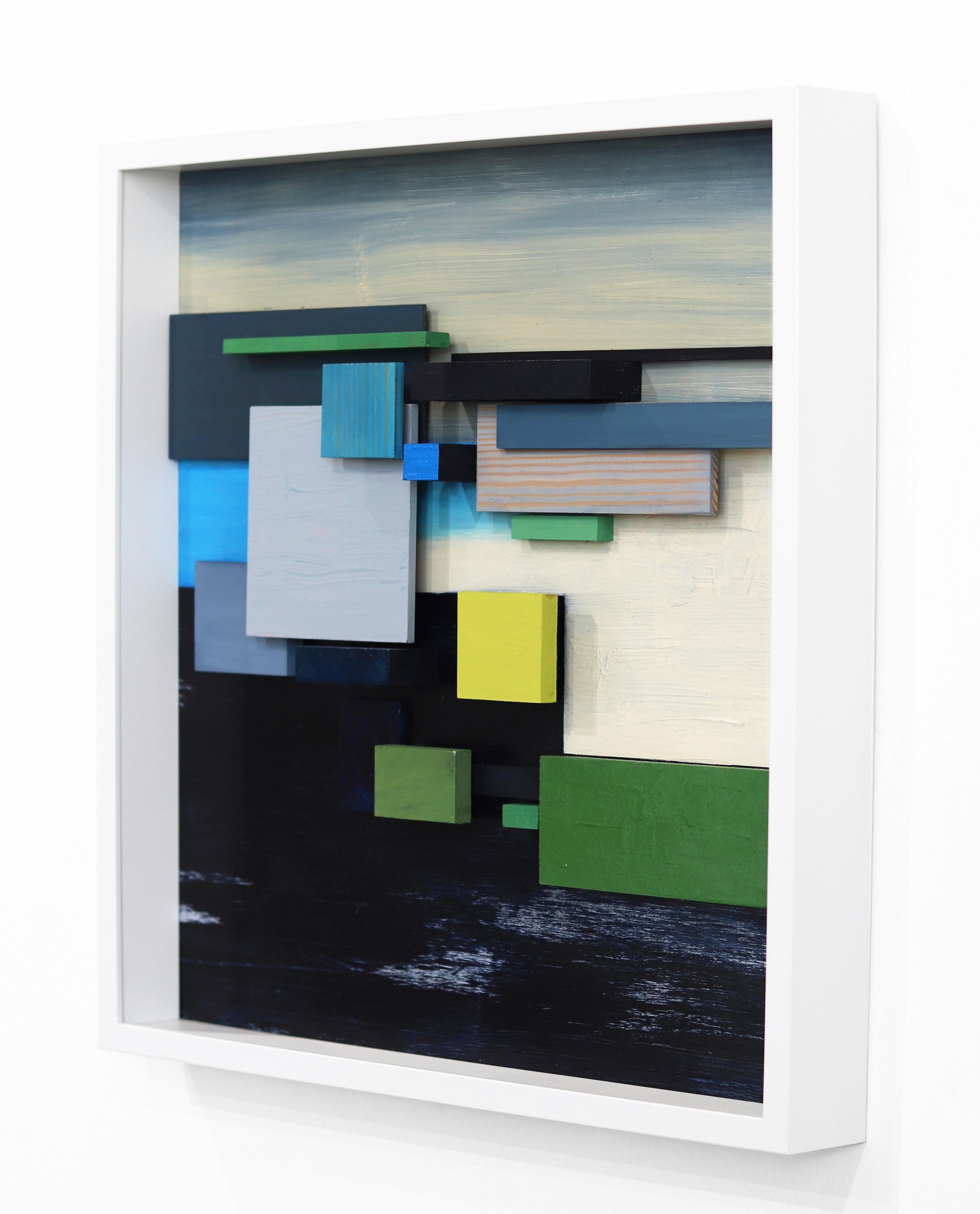 Canyon di Santa Monica - Opera d'arte astratta a tecnica mista incorniciata - Abstract Painting Marrone di Paul Kirley