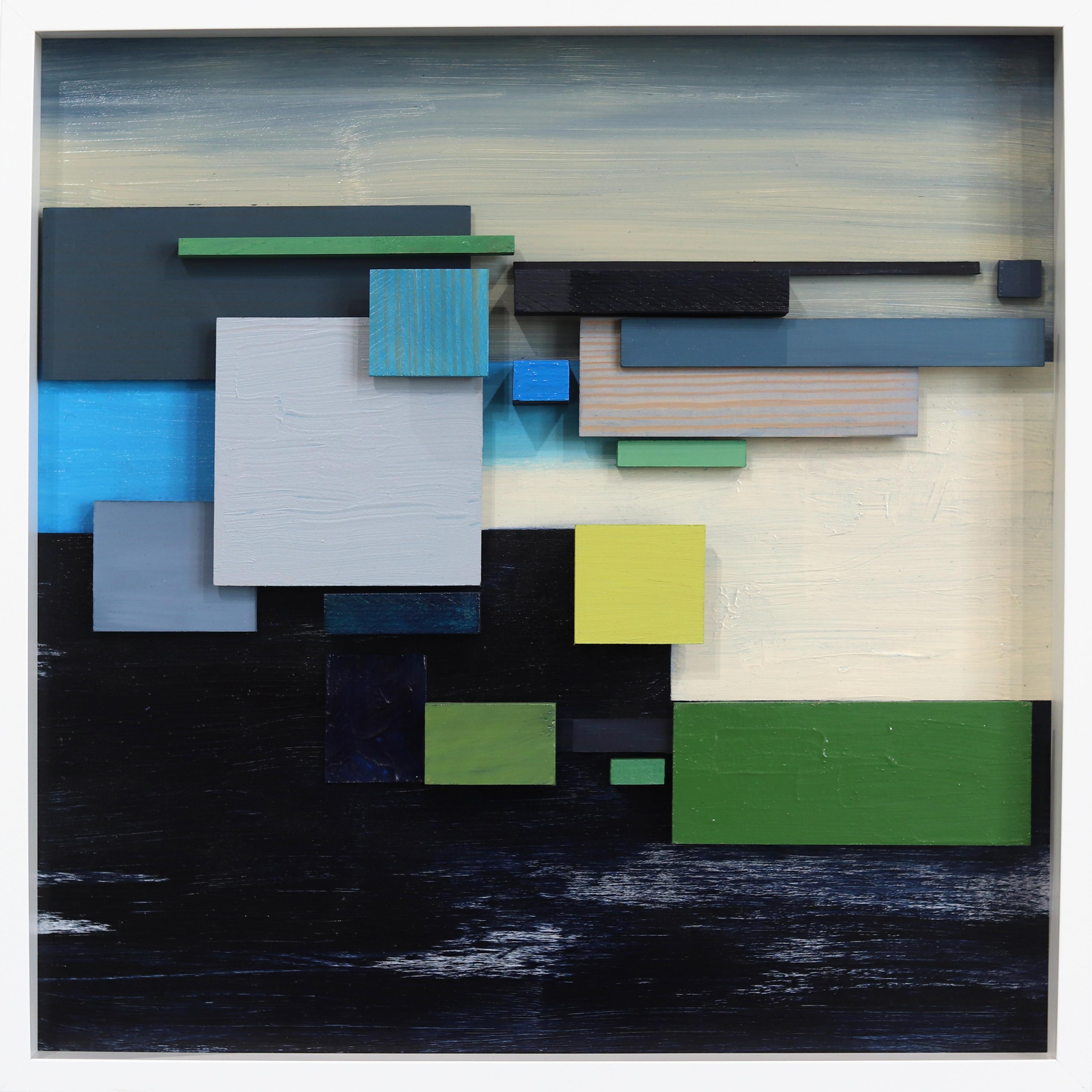 Abstract Painting di Paul Kirley - Canyon di Santa Monica - Opera d'arte astratta a tecnica mista incorniciata