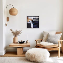 Walk at Dusk in Beverly Glen - Framed Textural Abstract 3D Mixed Media Artwork