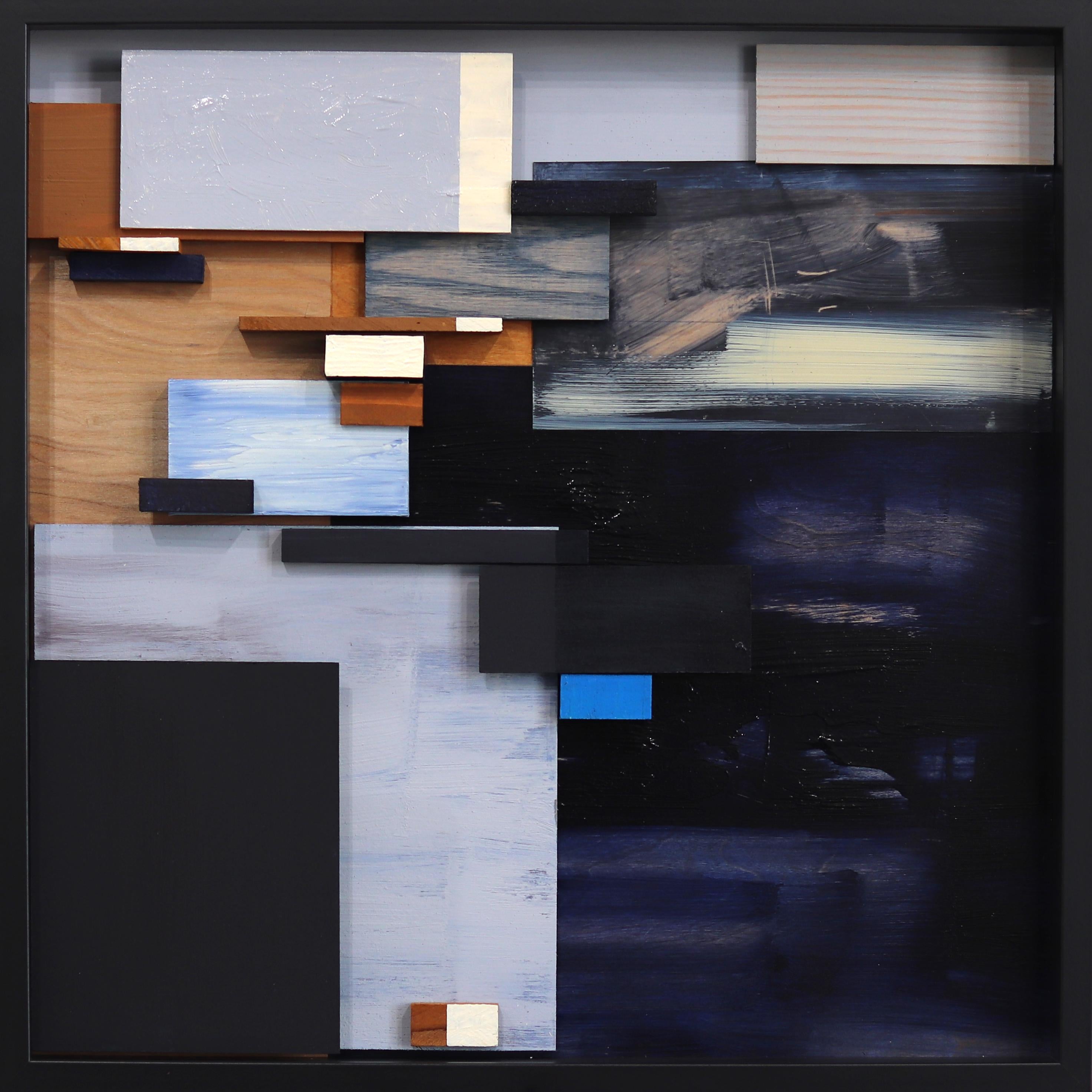 Abstract Painting di Paul Kirley - Passeggiata al tramonto a Beverly Glen - Opera d'arte astratta a tecnica mista con cornice
