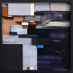 Walk at Dusk in Beverly Glen - Framed Textural Abstract Mixed Media Artwork