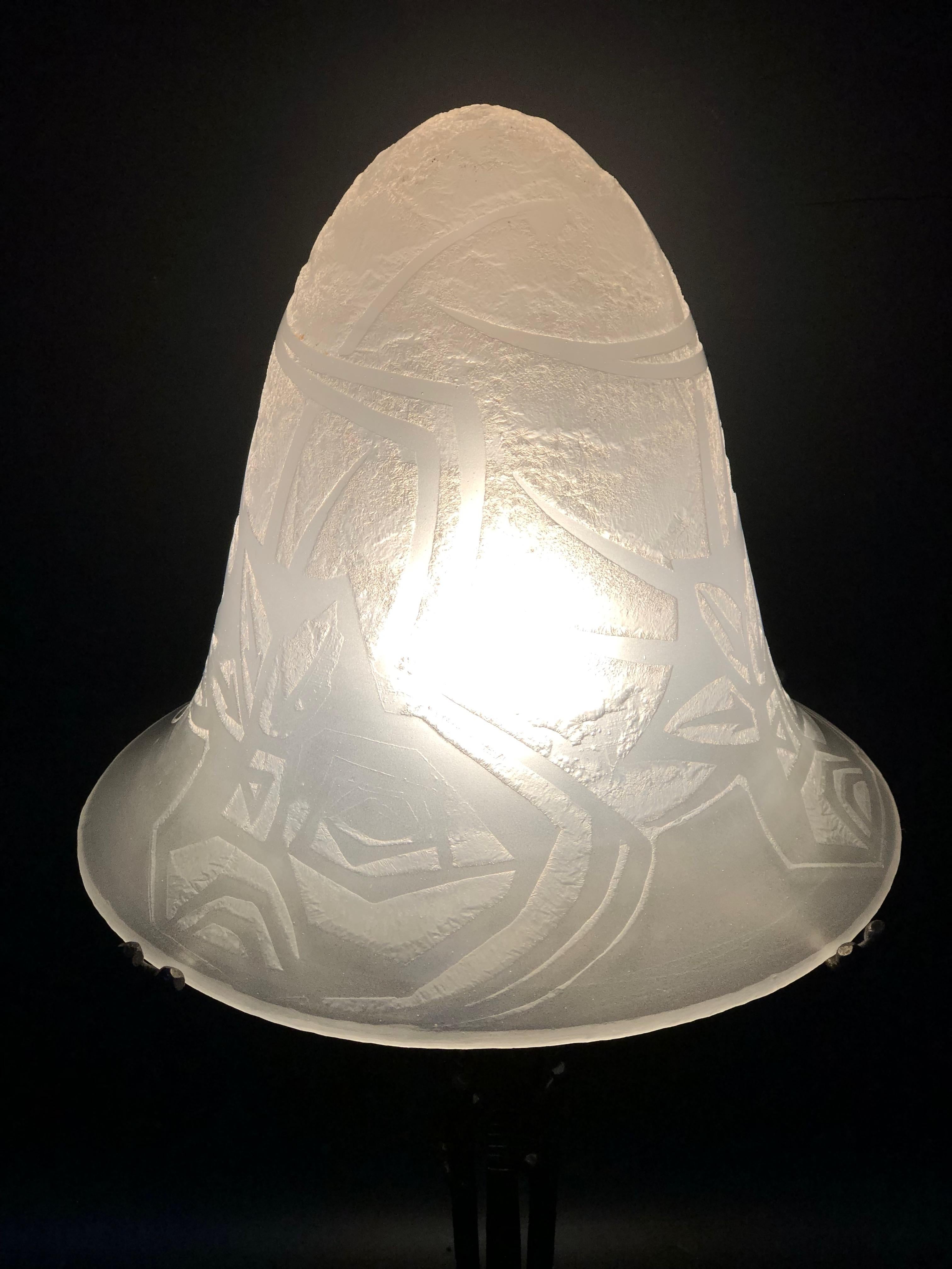 Paul Kiss And Jean Noverdy Art Deco Lamp For Sale 3